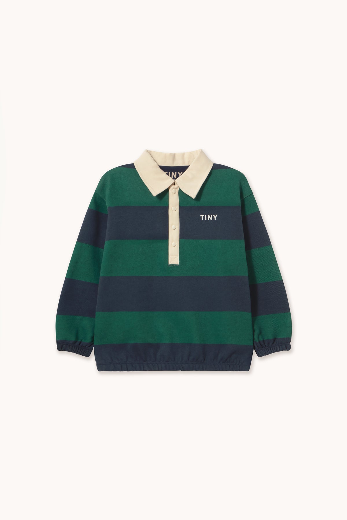 NAVY STRIPES POLO SWEATSHIRT