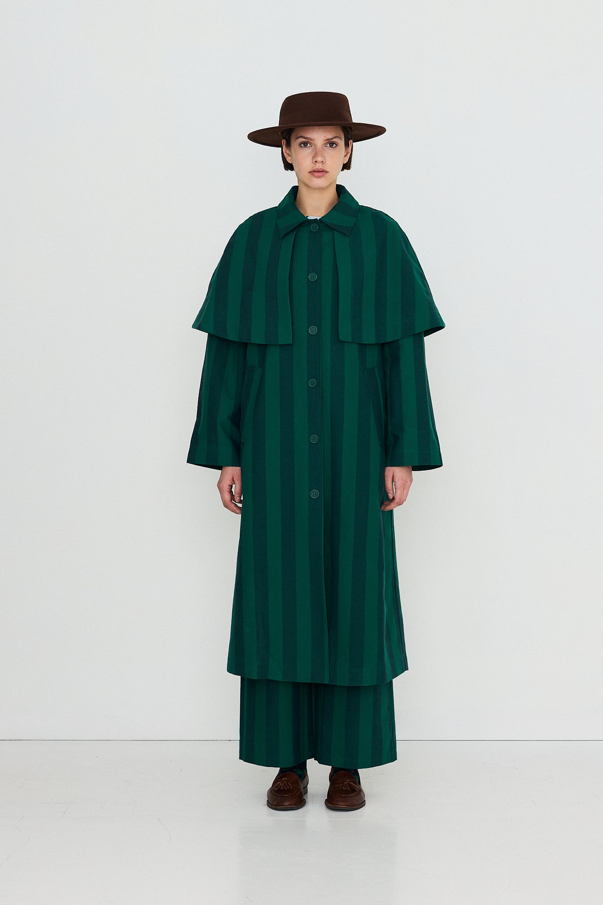 WIDE STRIPES TRENCH COAT