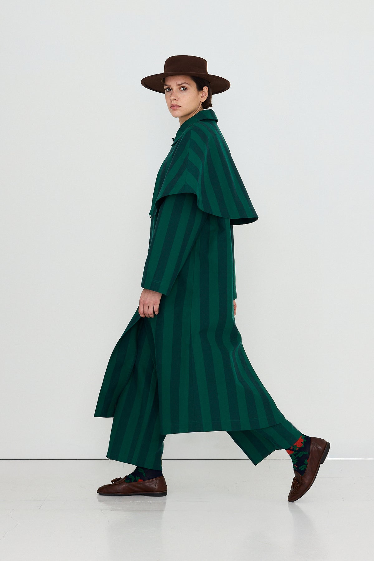 WIDE STRIPES TRENCH COAT