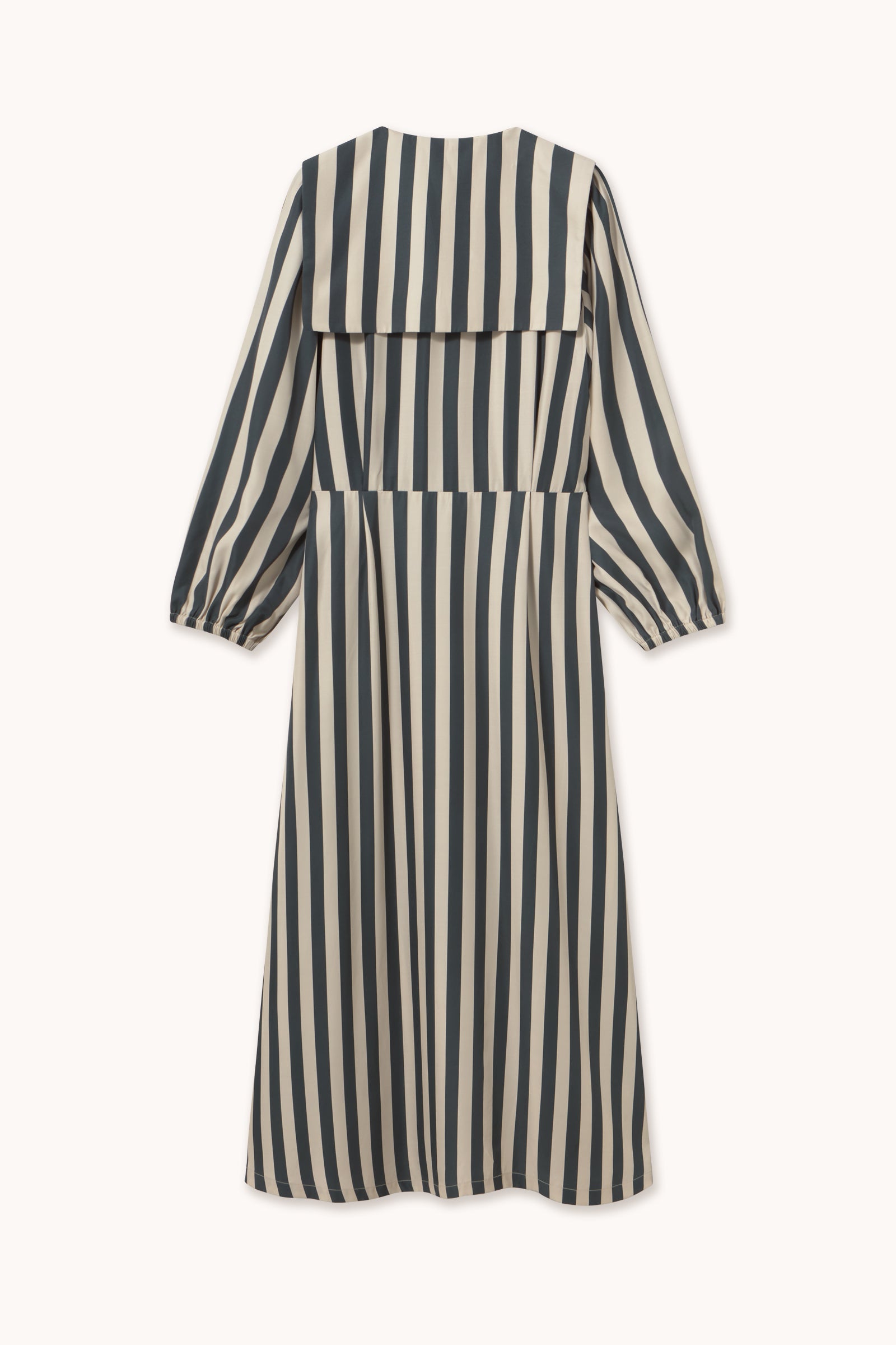 STRIPED MIDI DRESS