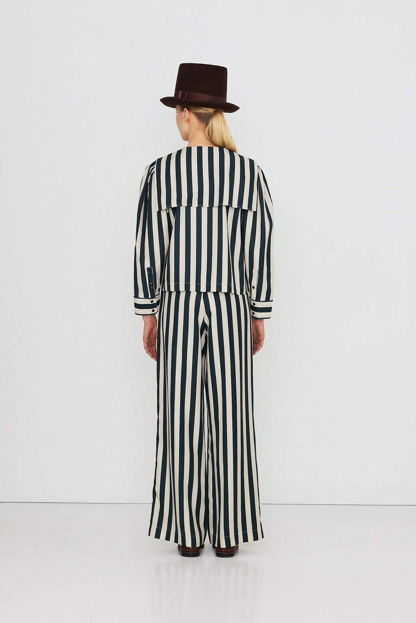 BLOUSE À COL MARIN RAYÉ