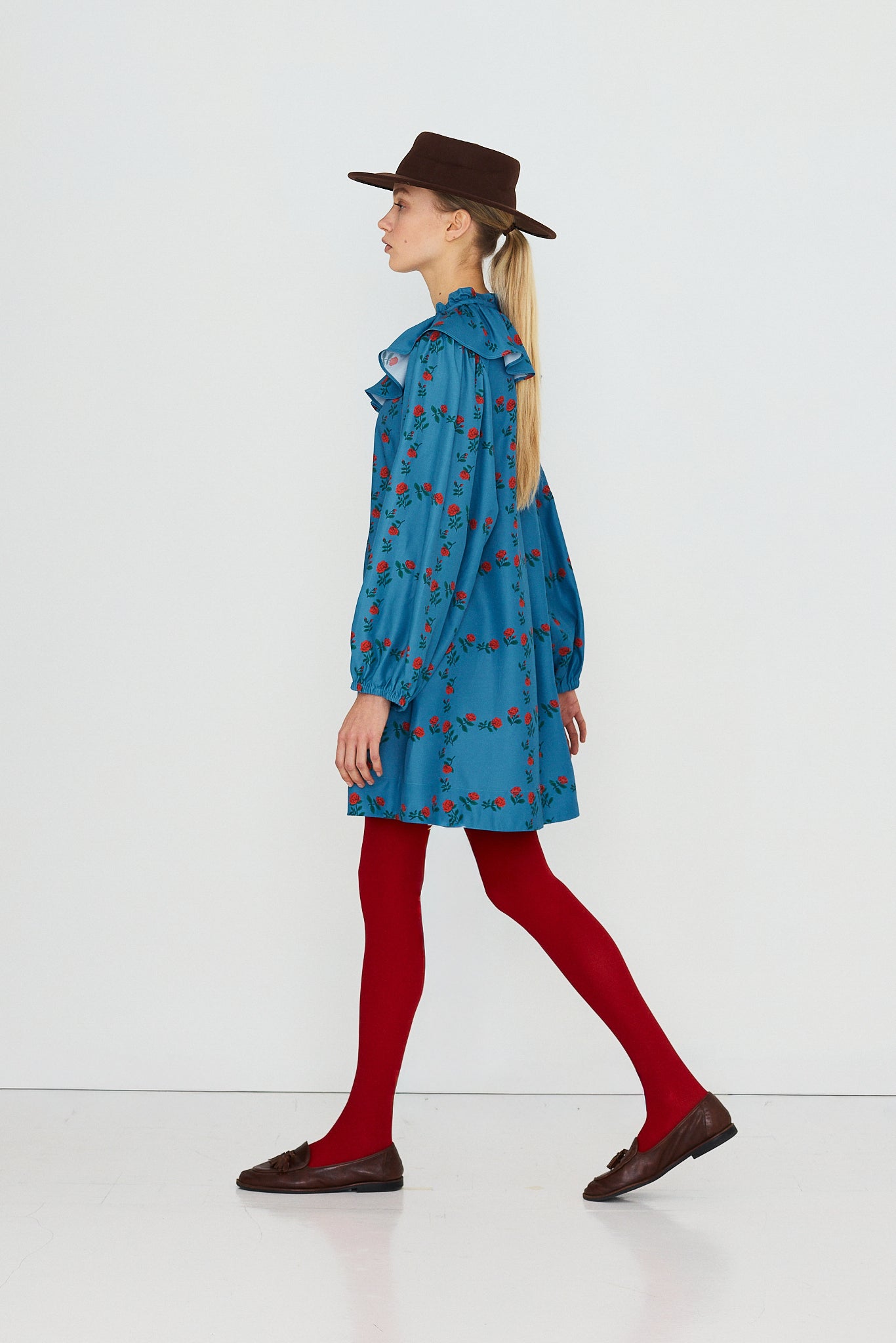 ROSES GRID MINI DRESS