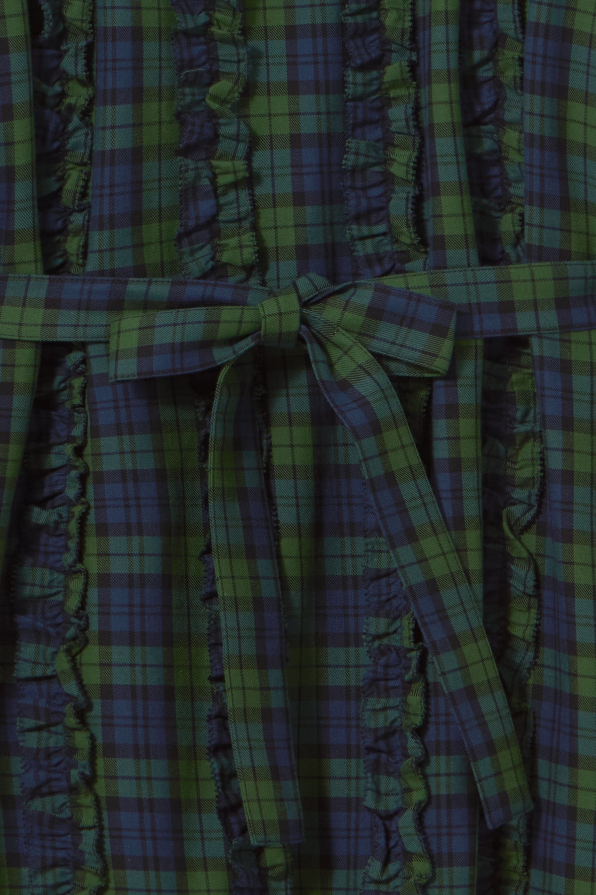 VESTIDO CON VOLANTES GREEN CHECK