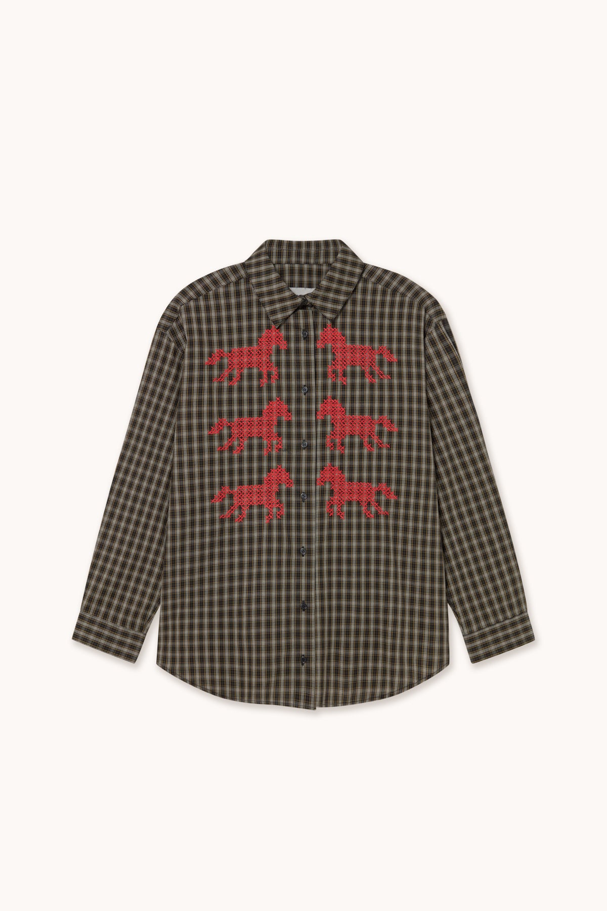HORSES CHECK RELAXED SHIRT
