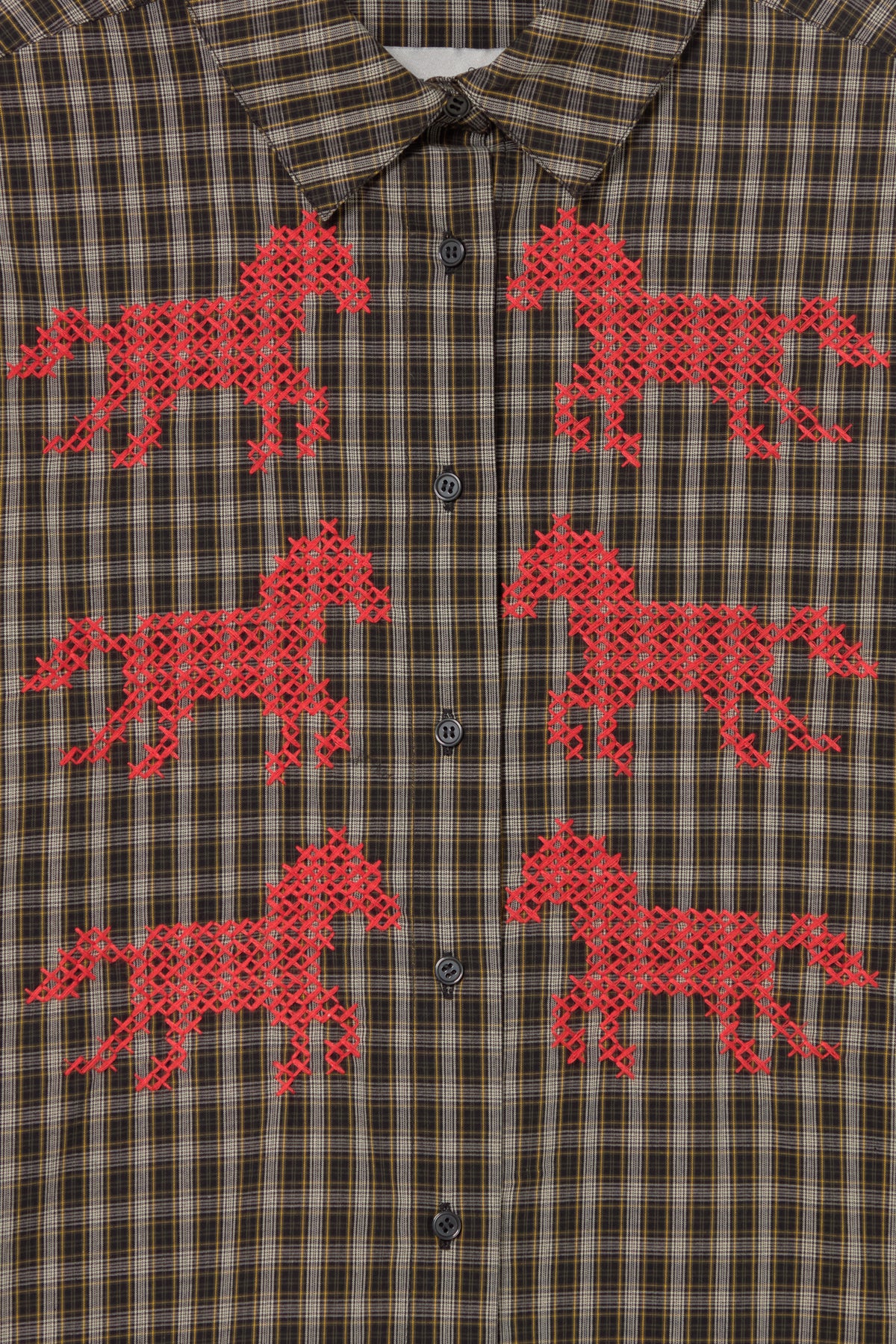 HORSES CHECK RELAXED SHIRT