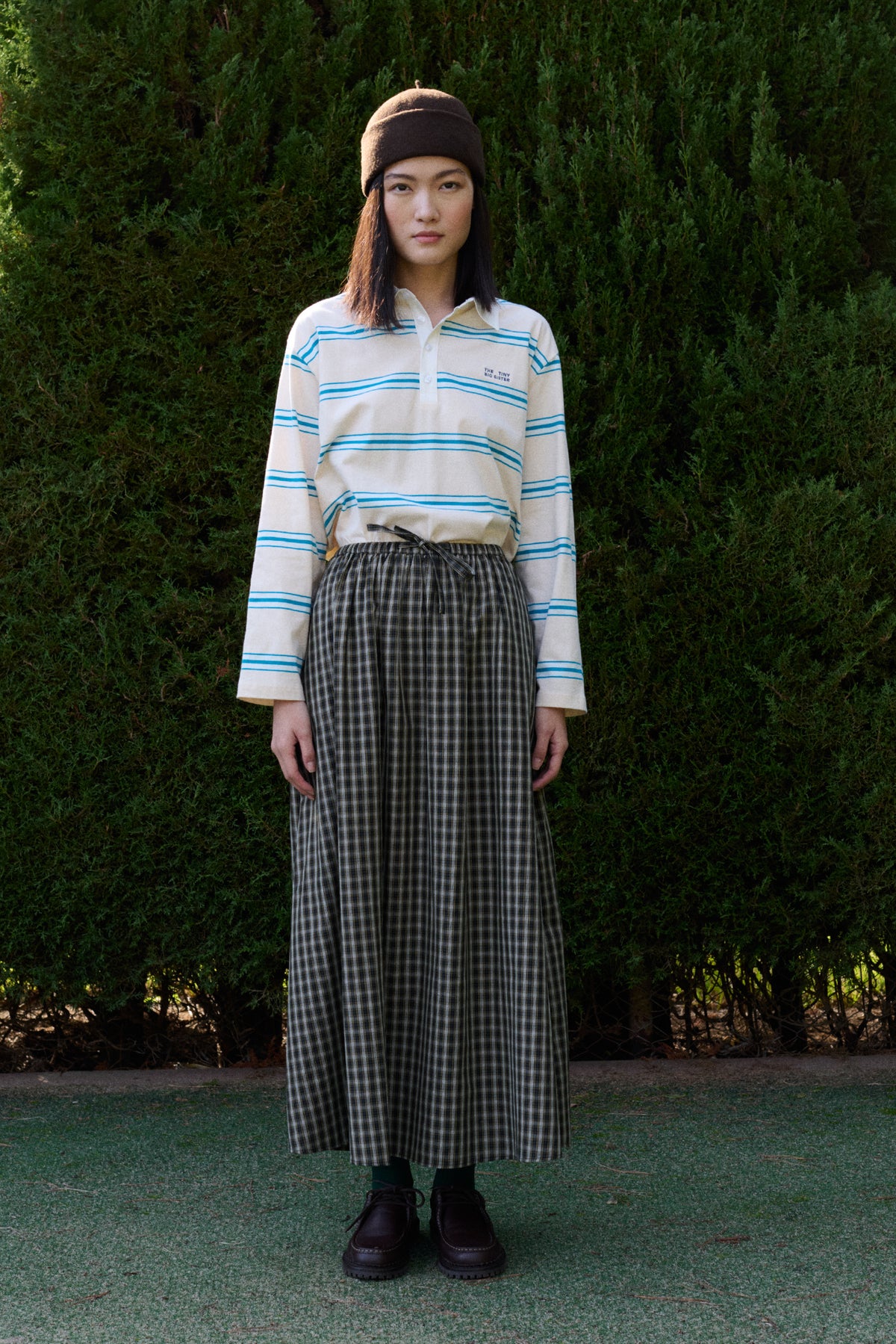 CHECK ELASTICATED SKIRT
