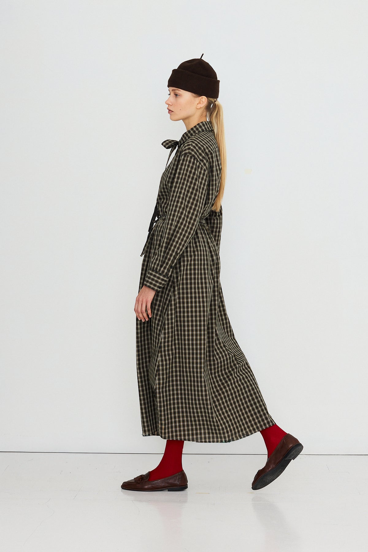 CHECK ELASTICATED SKIRT