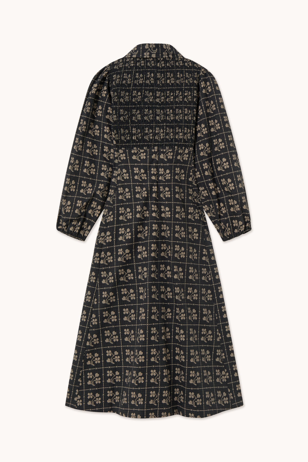 DOTS FLOWERS SMOCK DRESS