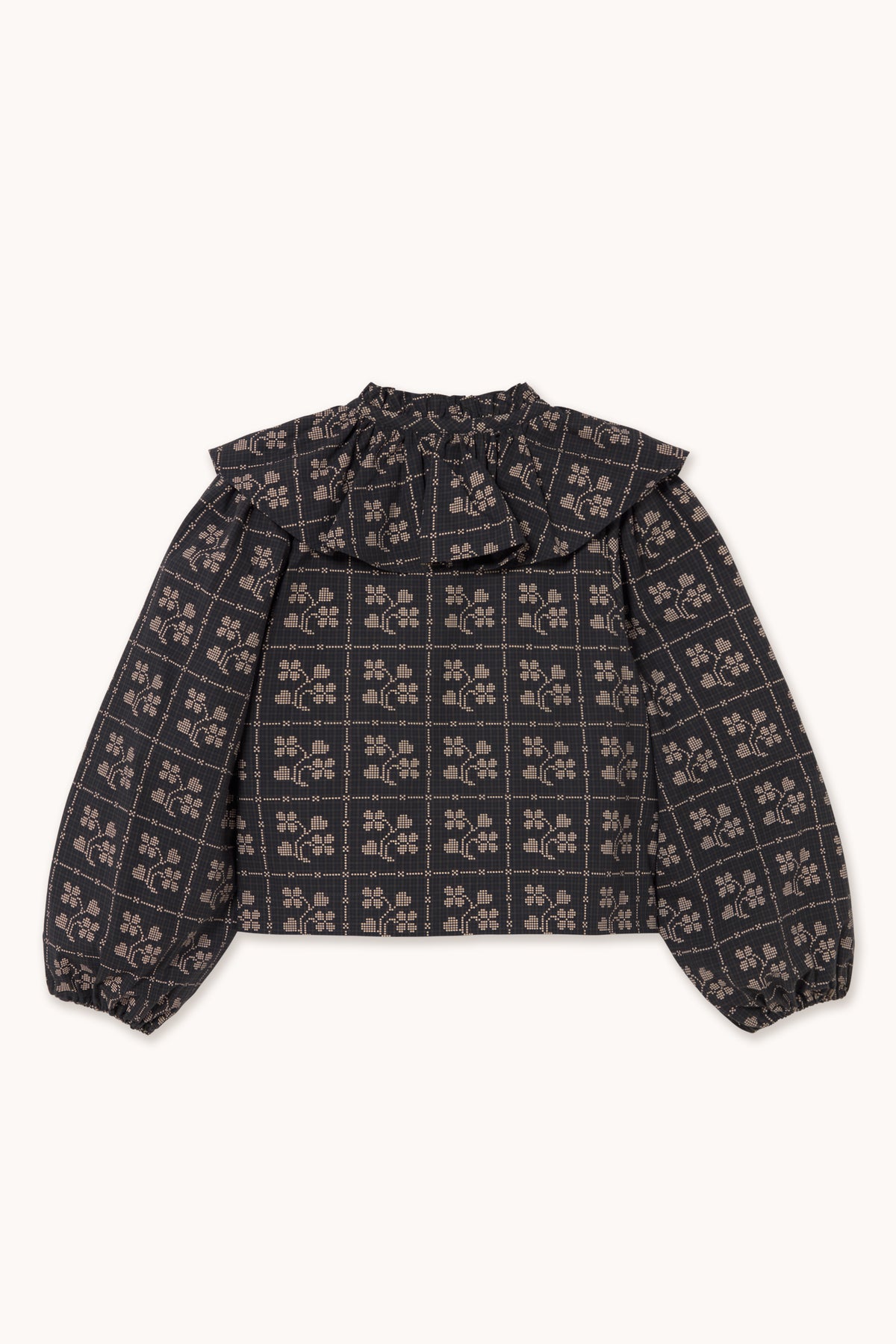 DOTS FLOWERS PUFF SLEEVES BLOUSE