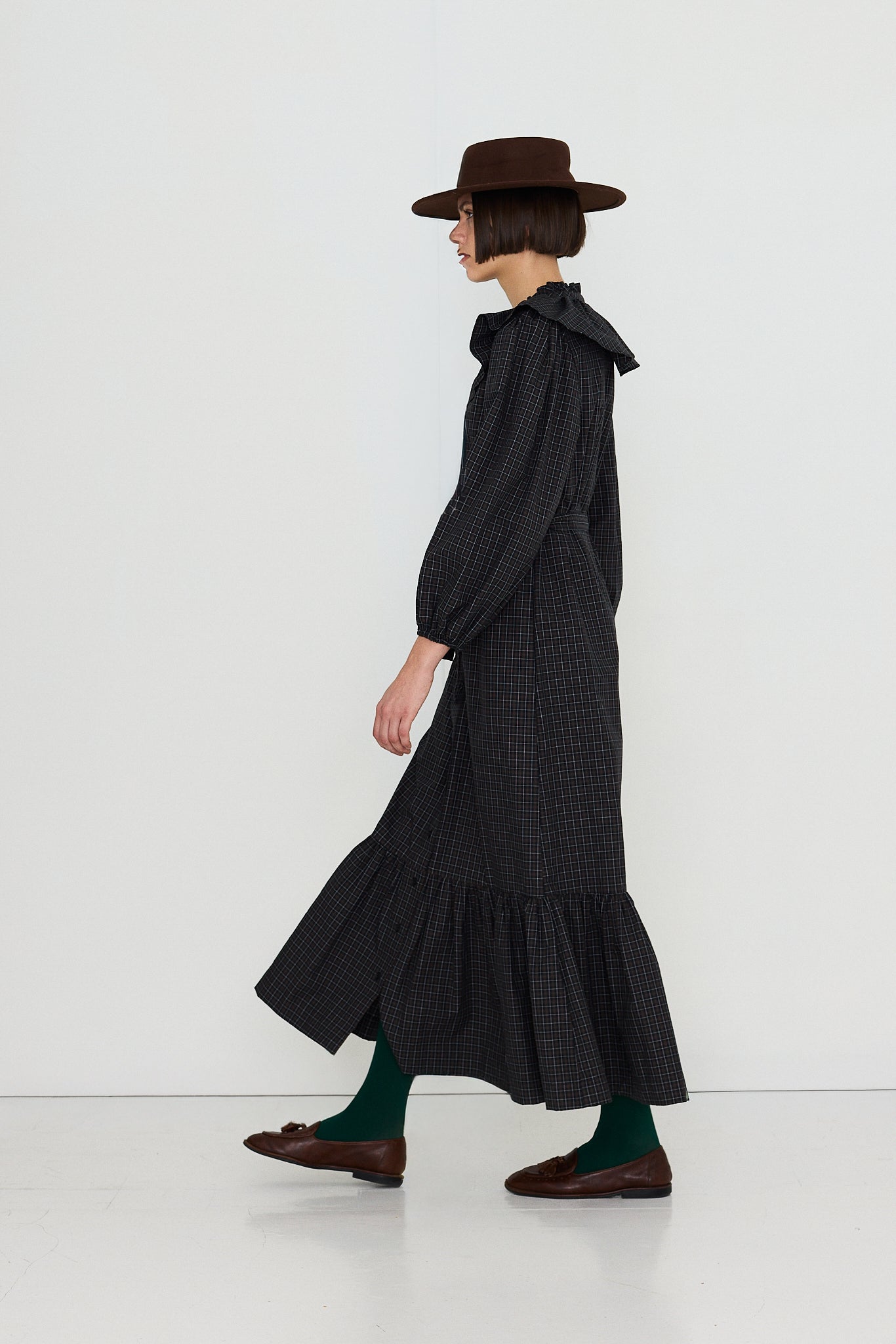 CHECKS FRILL DRESS