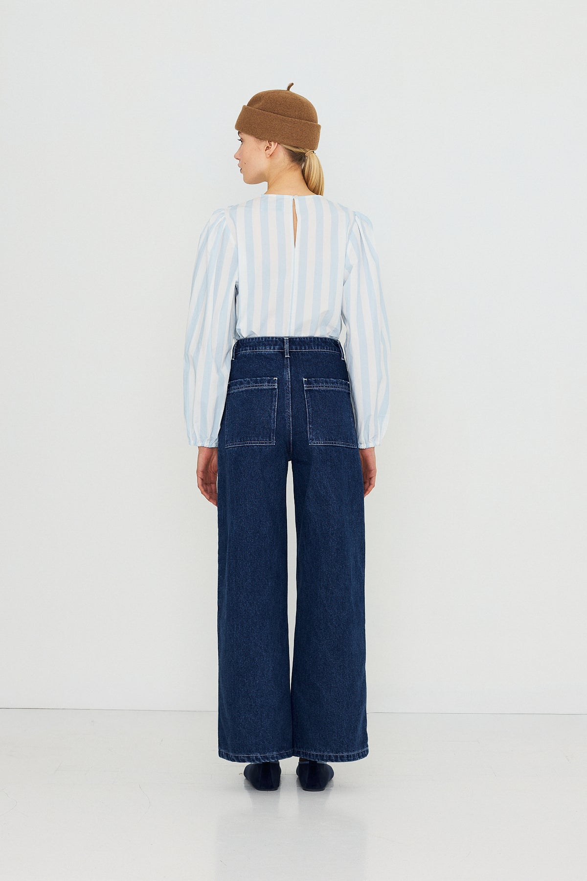 BLOUSE À VOLANTS À RAYURES