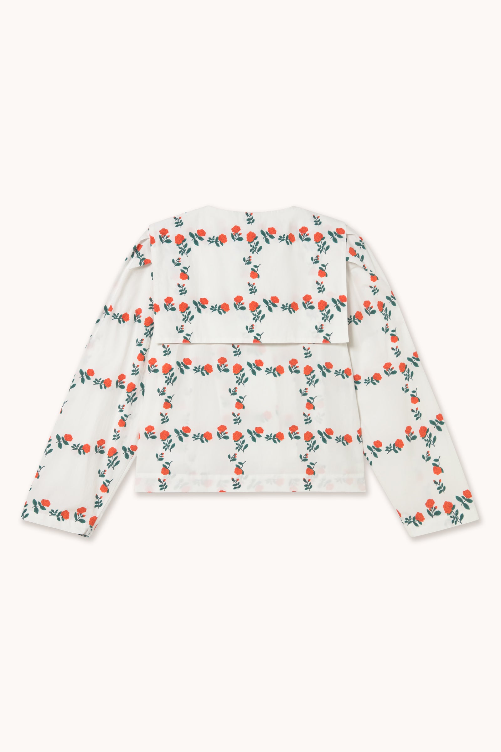 ROSES GRID SAILOR NECK BLOUSE