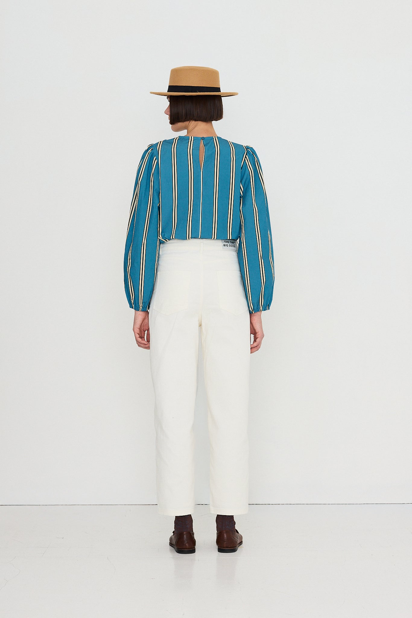 STRIPES FRILLS BLOUSE