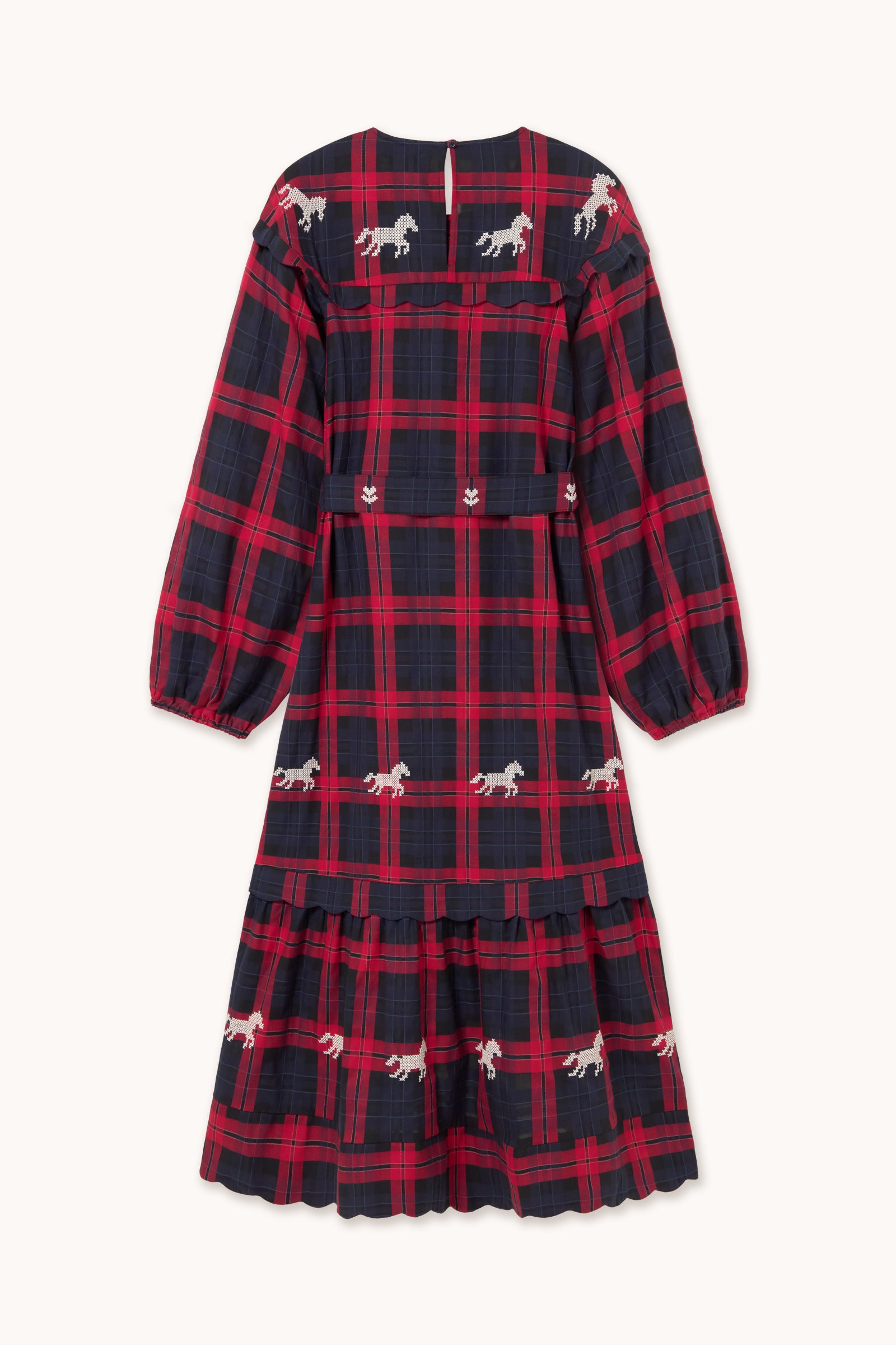 VESTIDO CON BORDADO CHECK