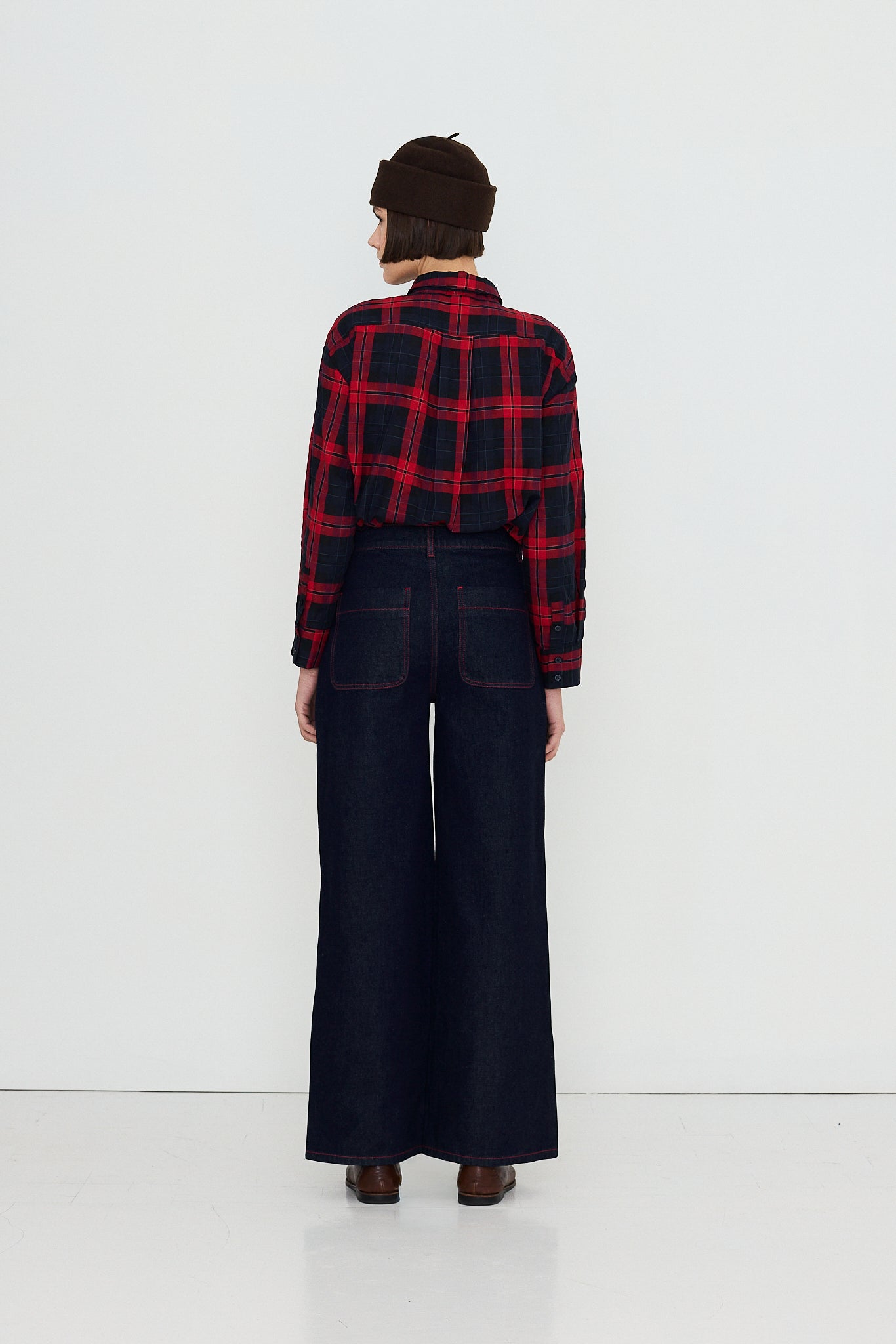 CAMISA CHECK CON CUELLO DE LAZADA