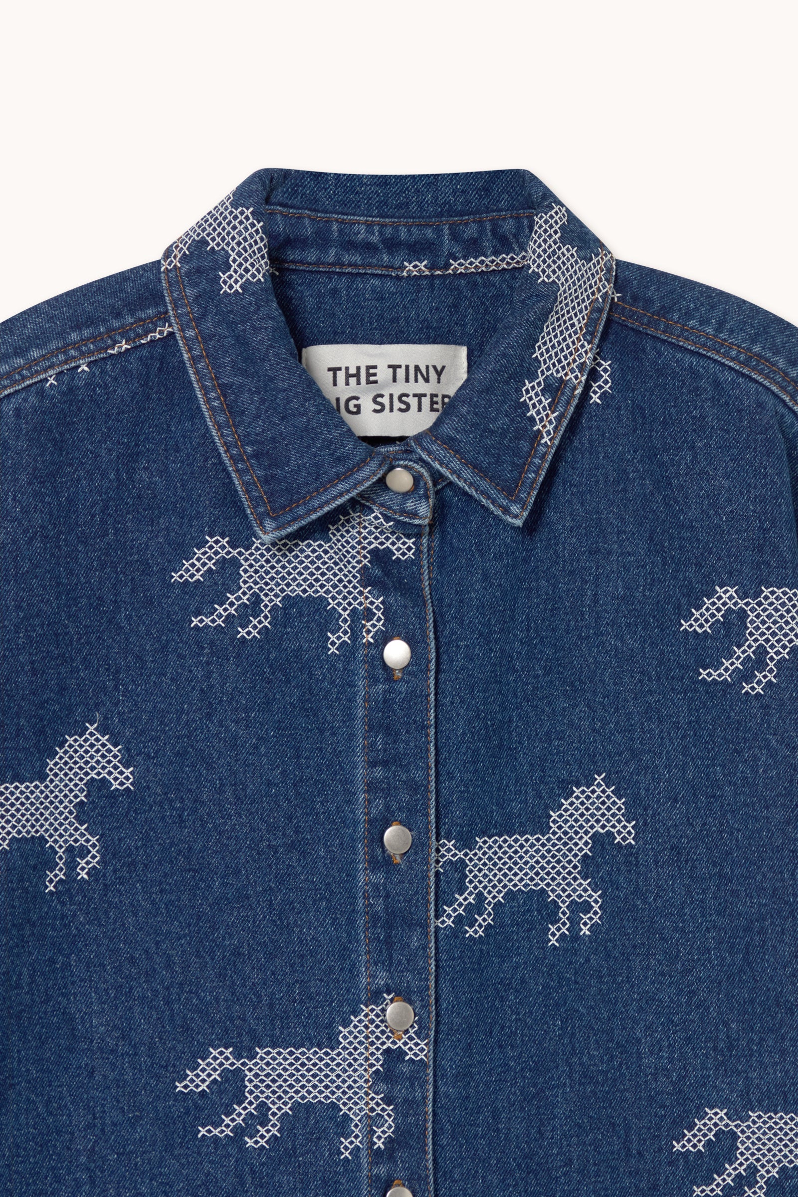 HORSES EMBROIDERY DENIM SHIRT