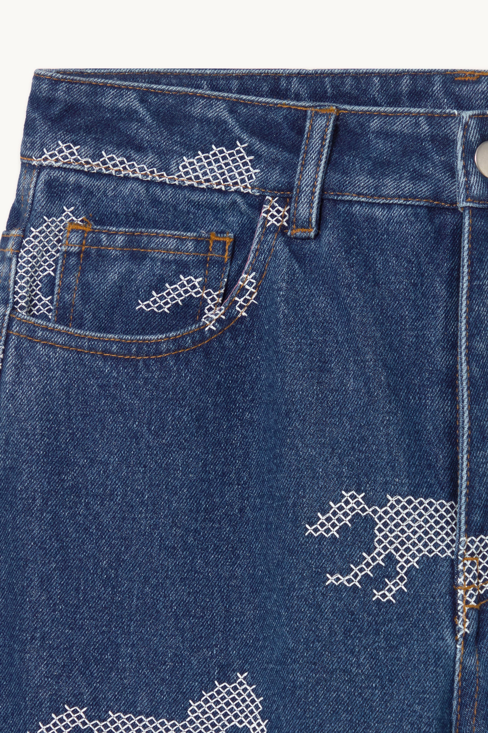 HORSES EMBROIDERY BERTA LONG JEANS
