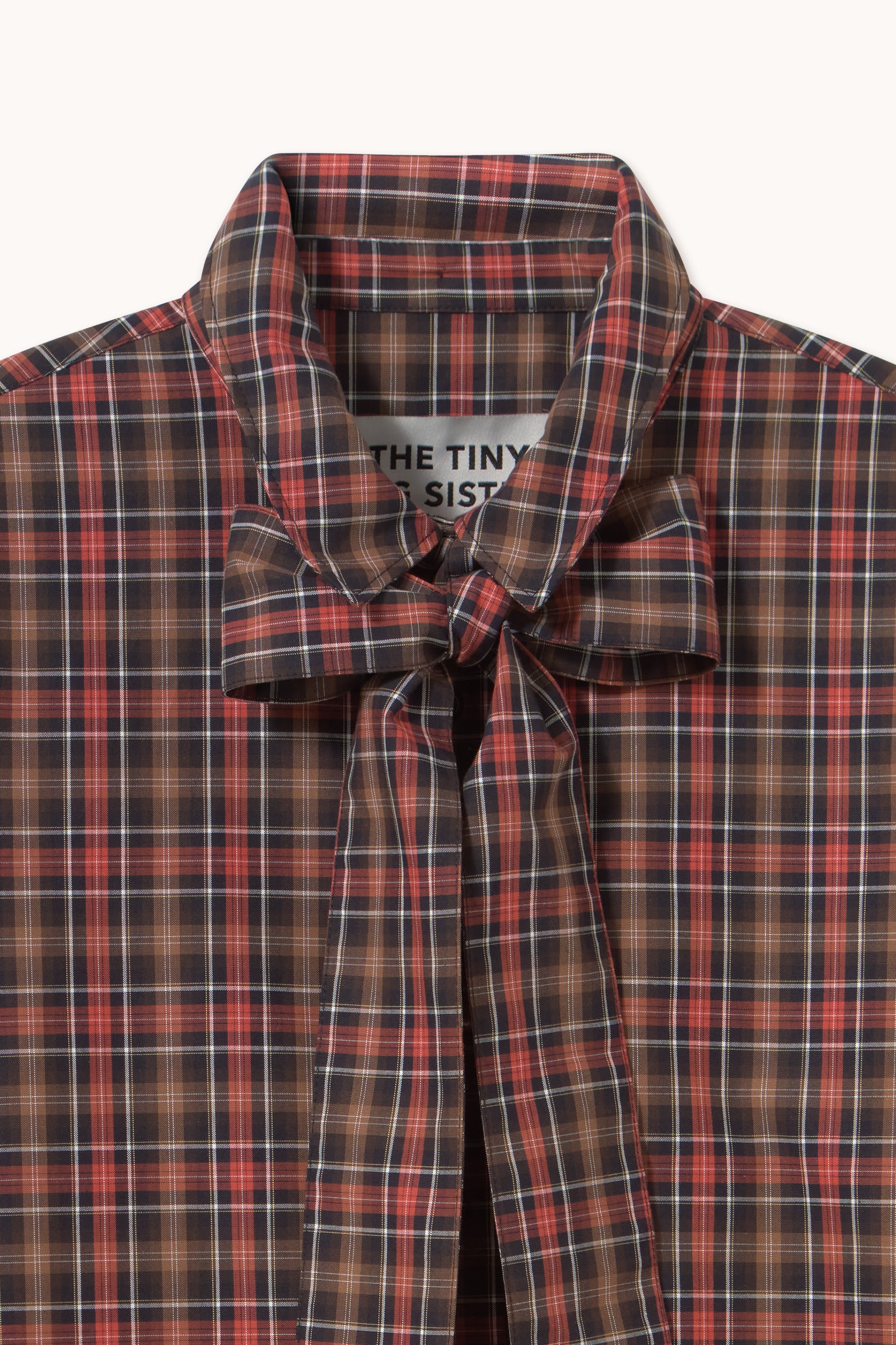 VESTIDO CHECK CON CUELLO DE LAZADA