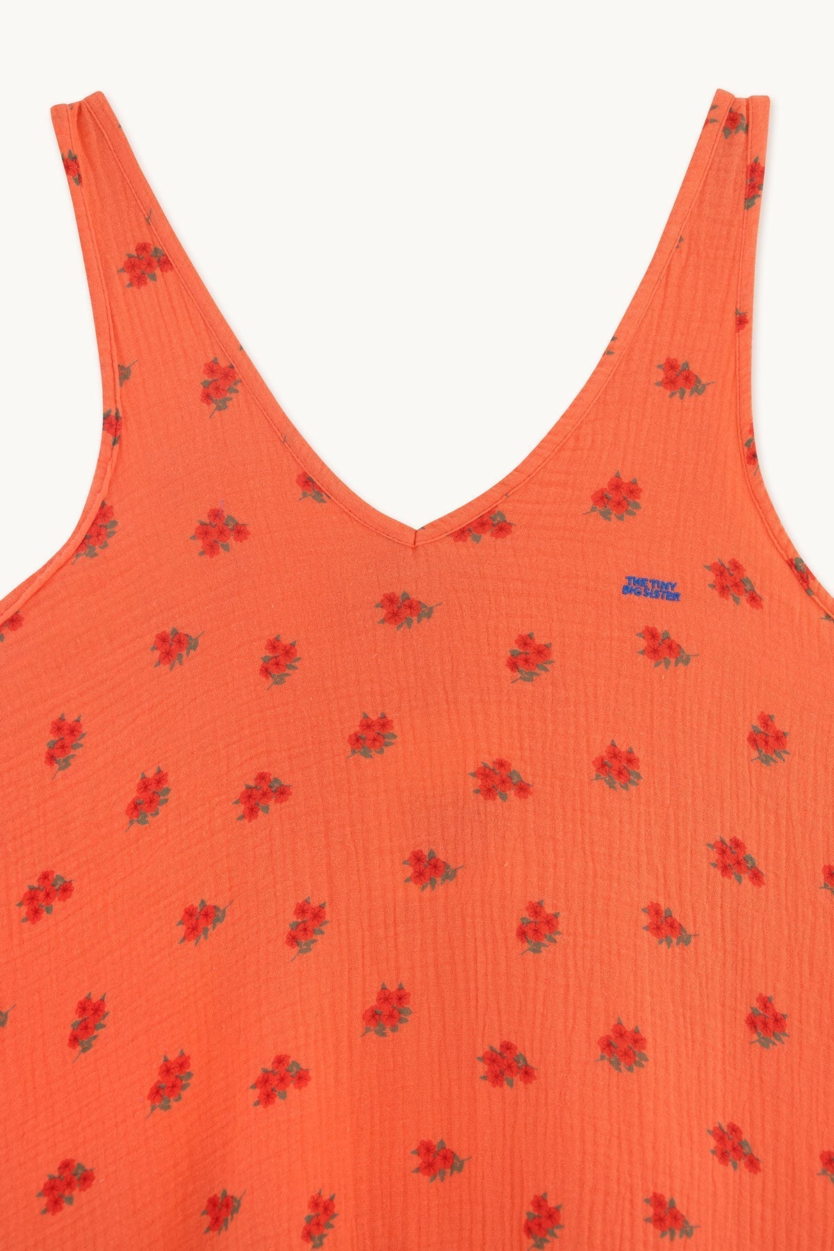 FRAU ROT FLOWERS DOPPELTES GAUZE-RÜSCHENKLEID