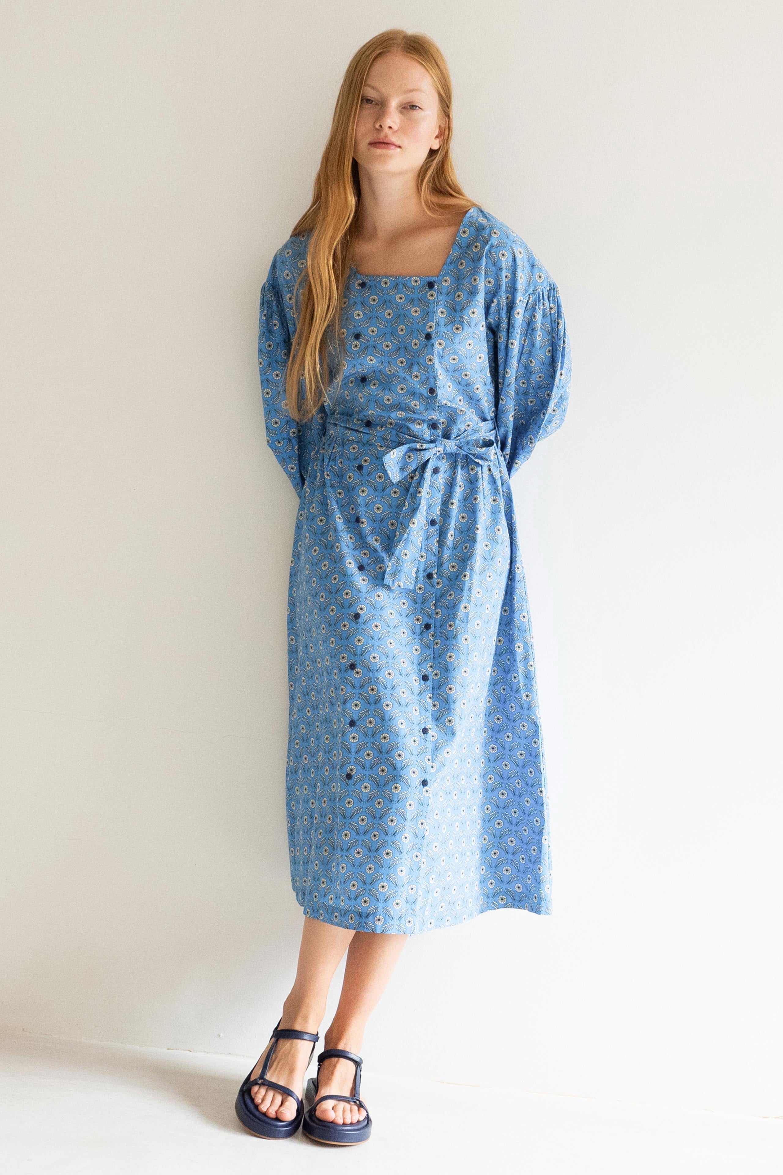 FLOWERS BUTTONED DRESS