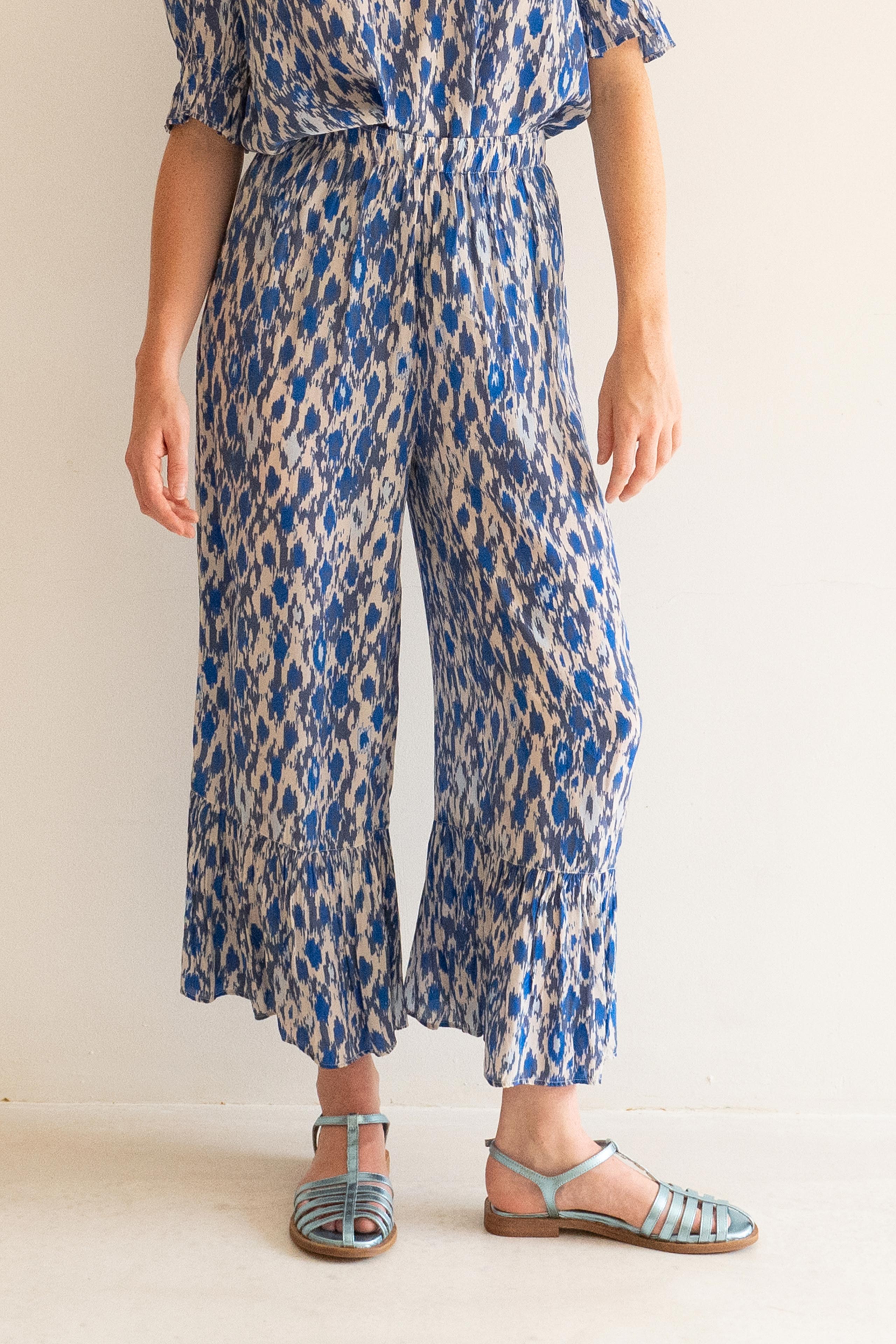 IKAT FRILL TROUSERS