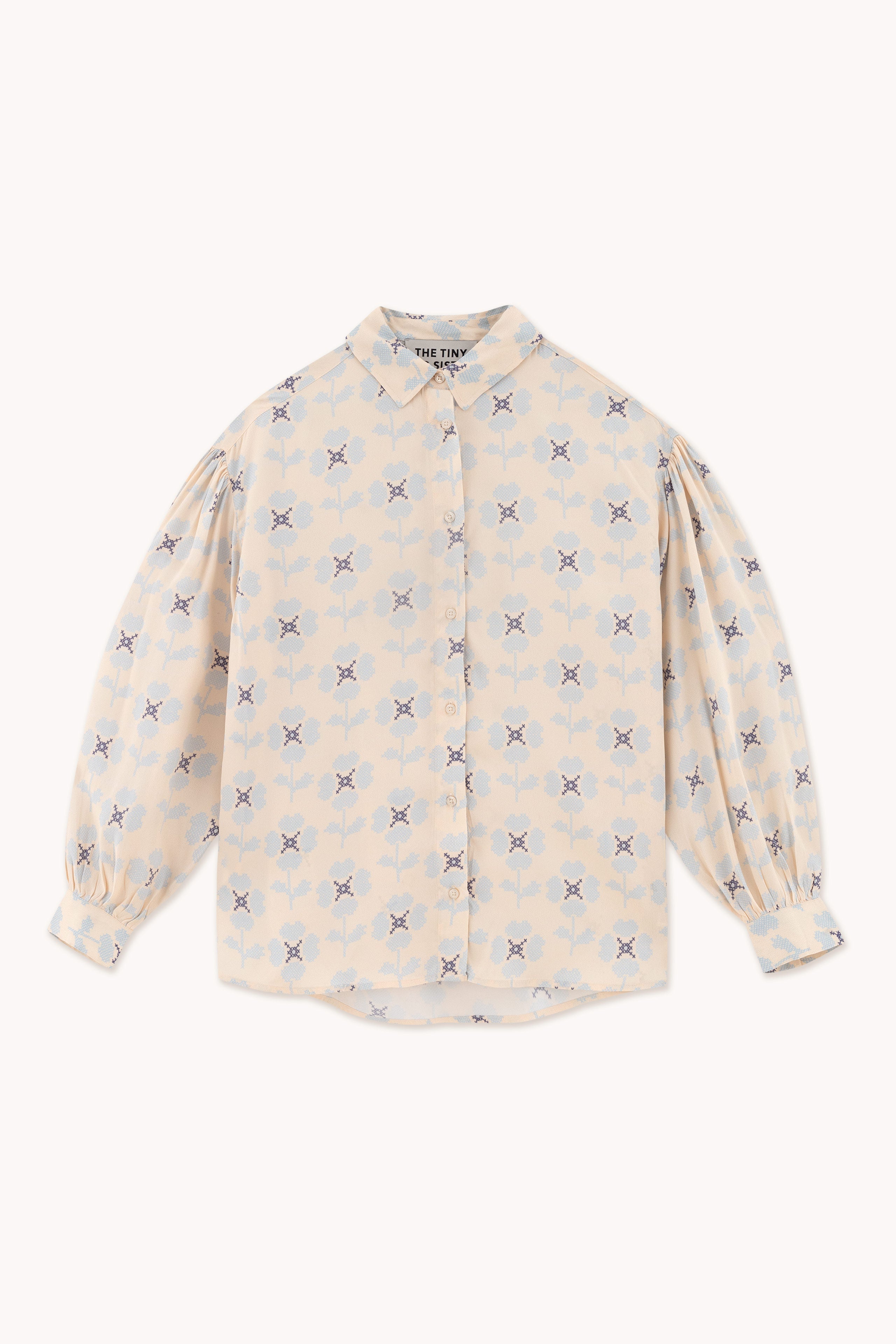 CROSS STITCH FLOWERS SHIRT