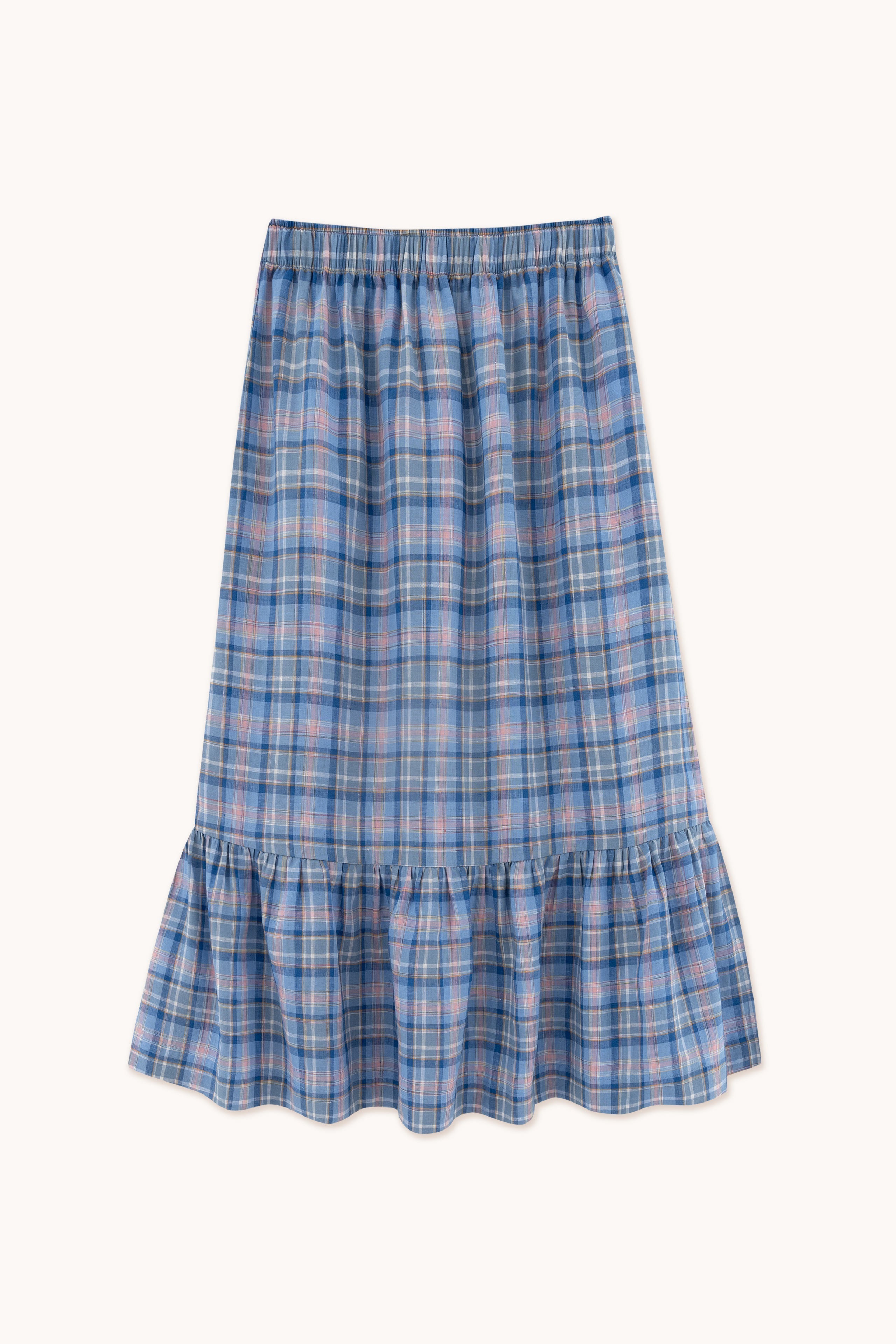CHECK RUFFLE SKIRT