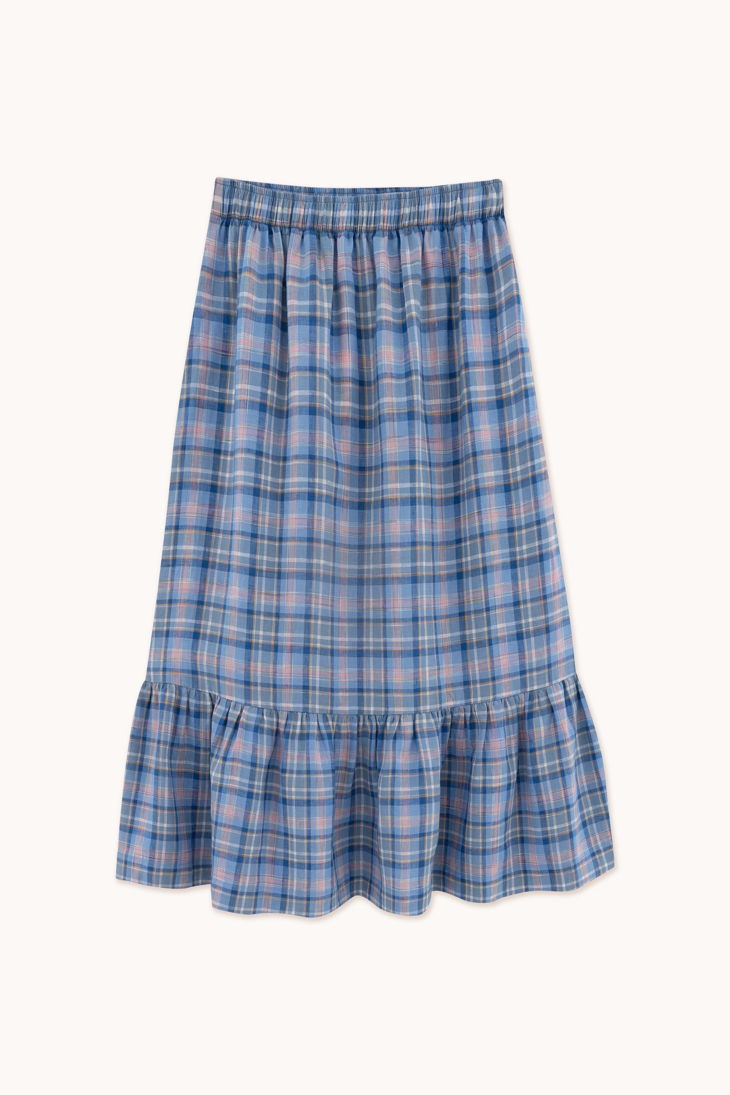 CHECK RUFFLE SKIRT