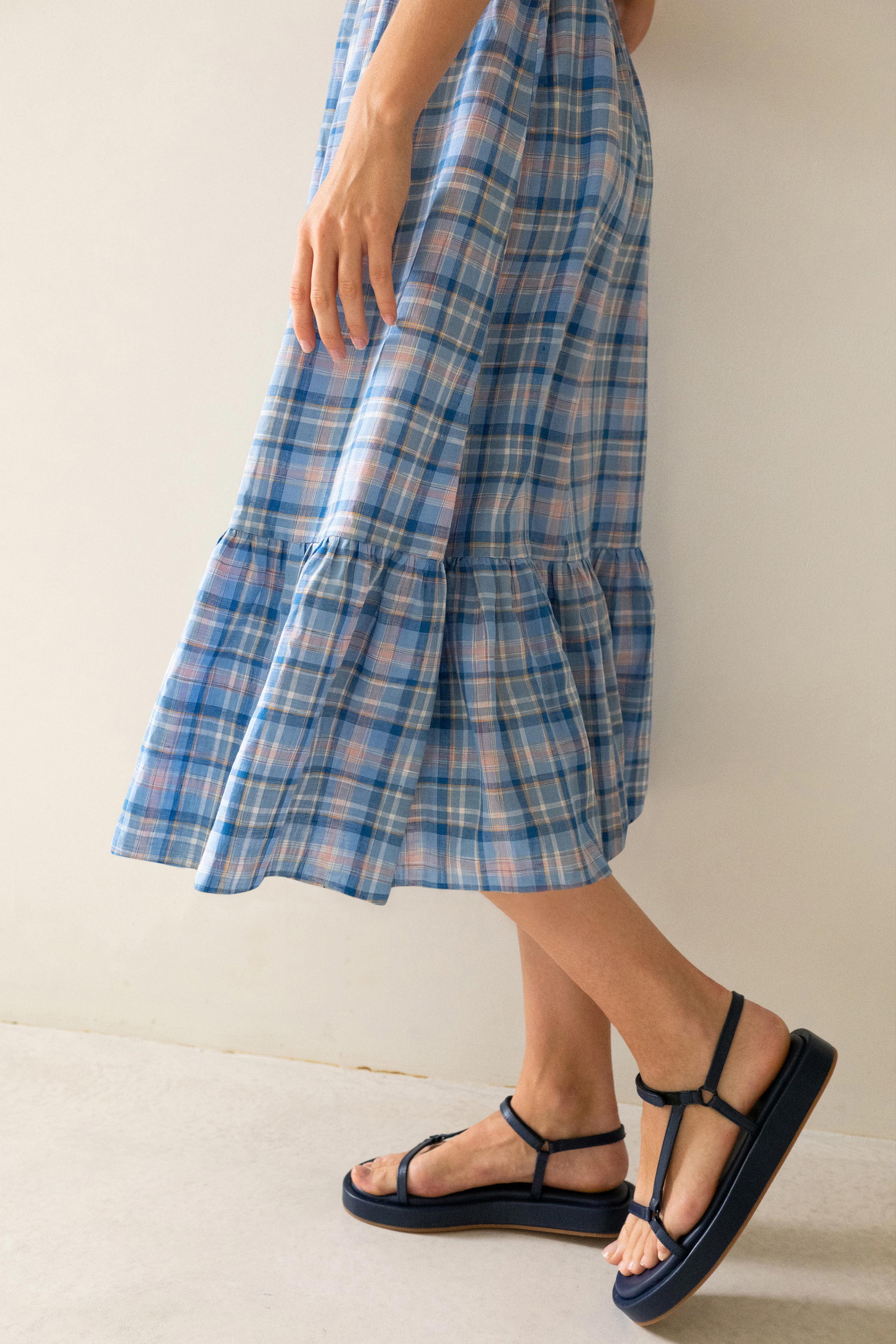 CHECK RUFFLE SKIRT