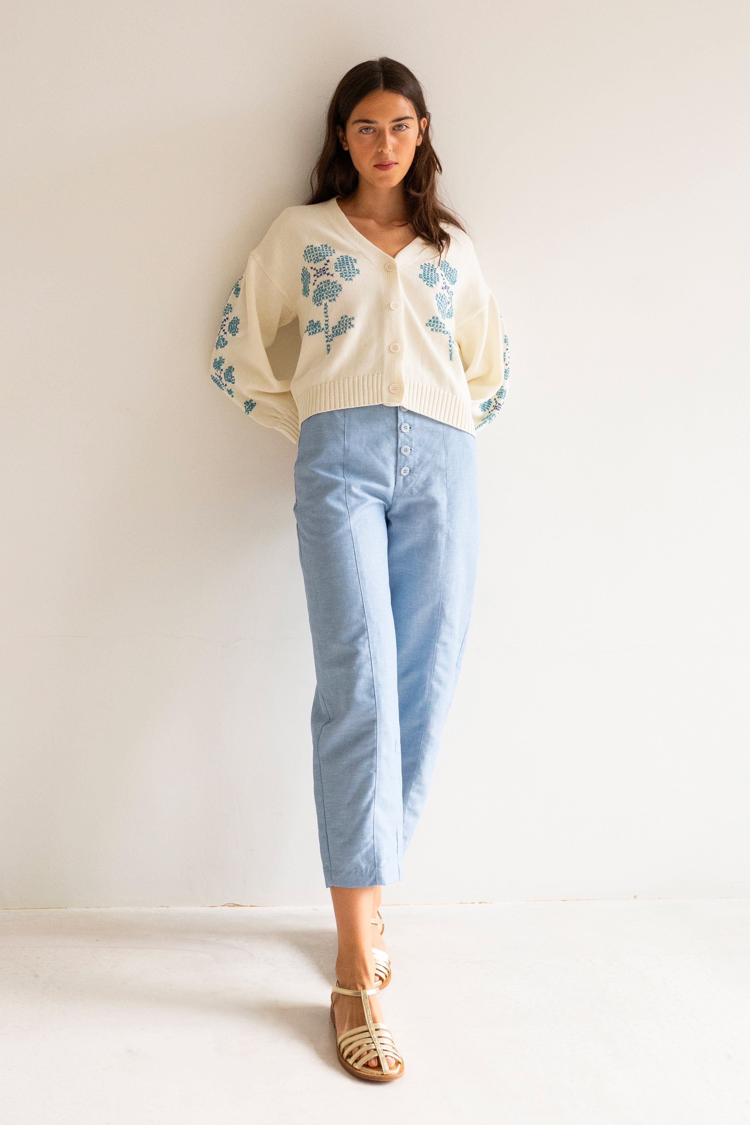 LUISA EMBROIDERED CARDIGAN