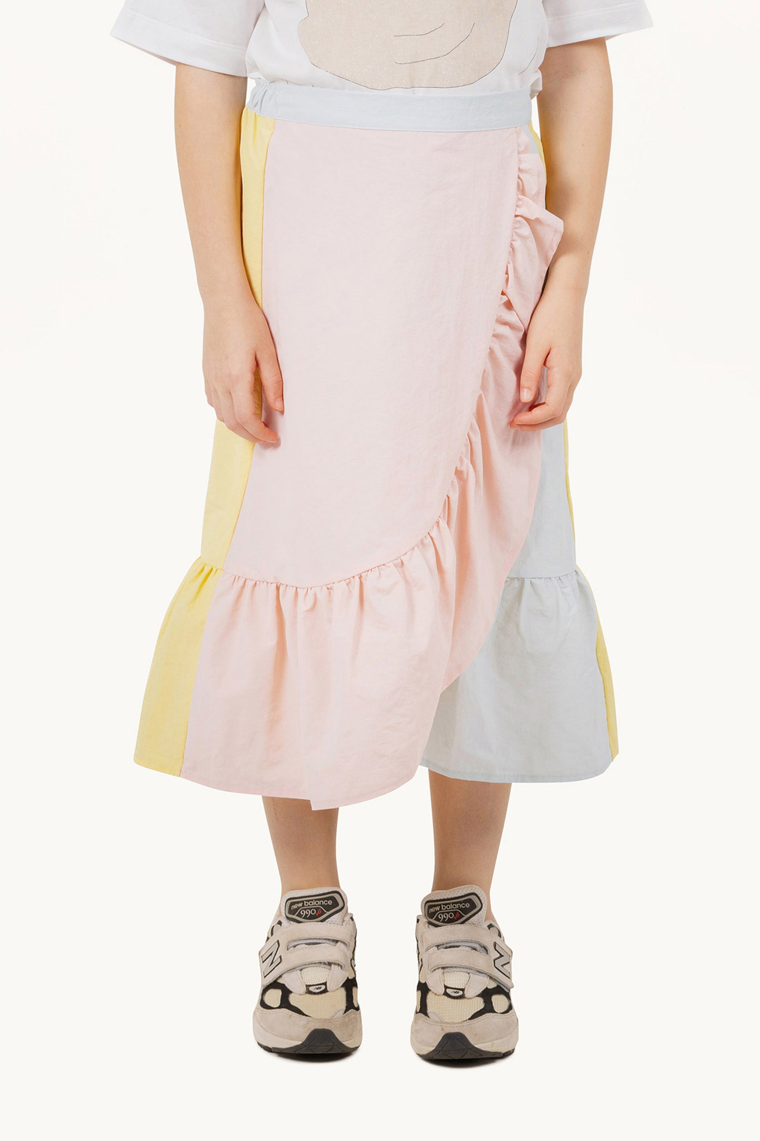 WRAP COLOR BLOCK SKIRT