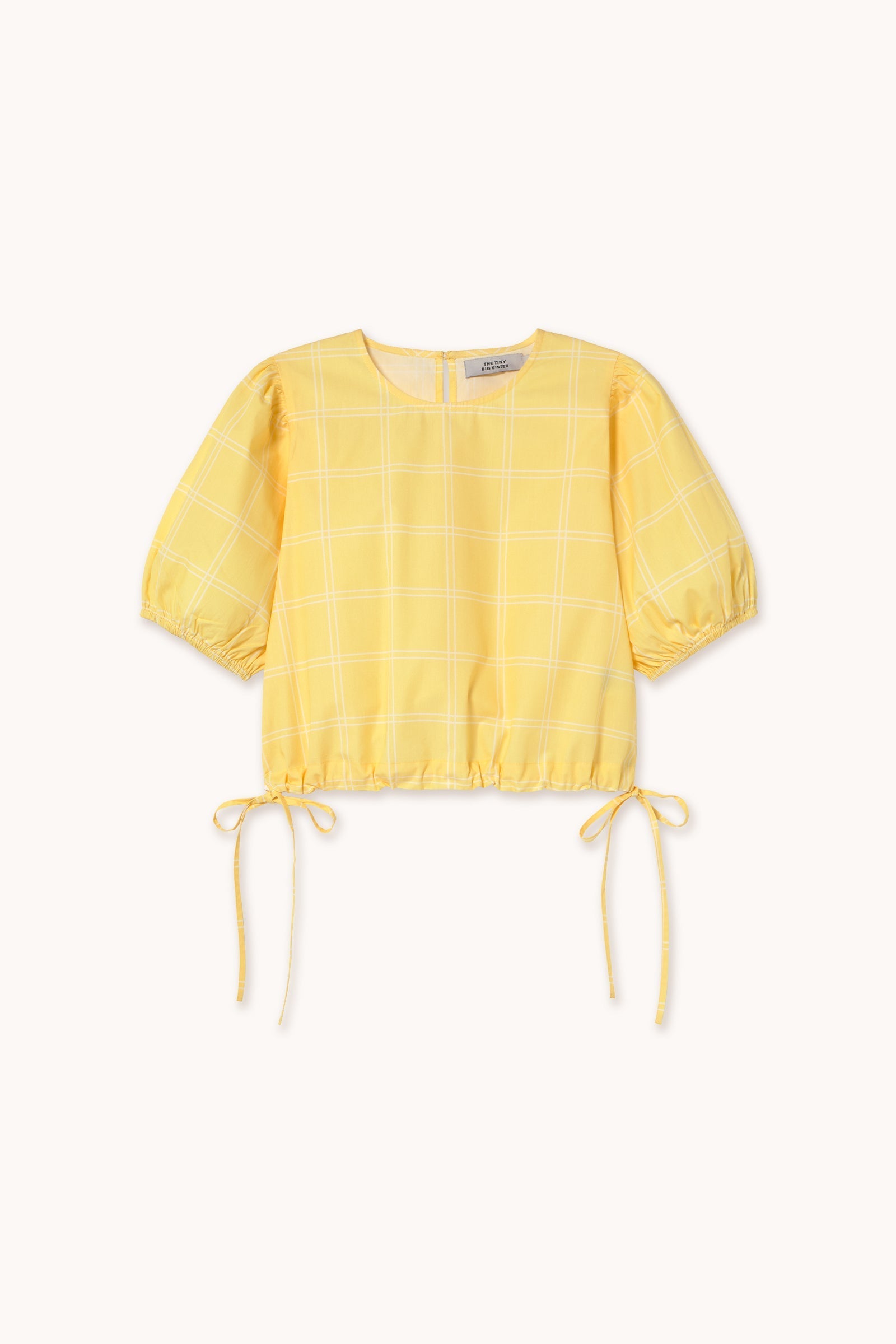 CHECK PUFF SLEEVES BLOUSE