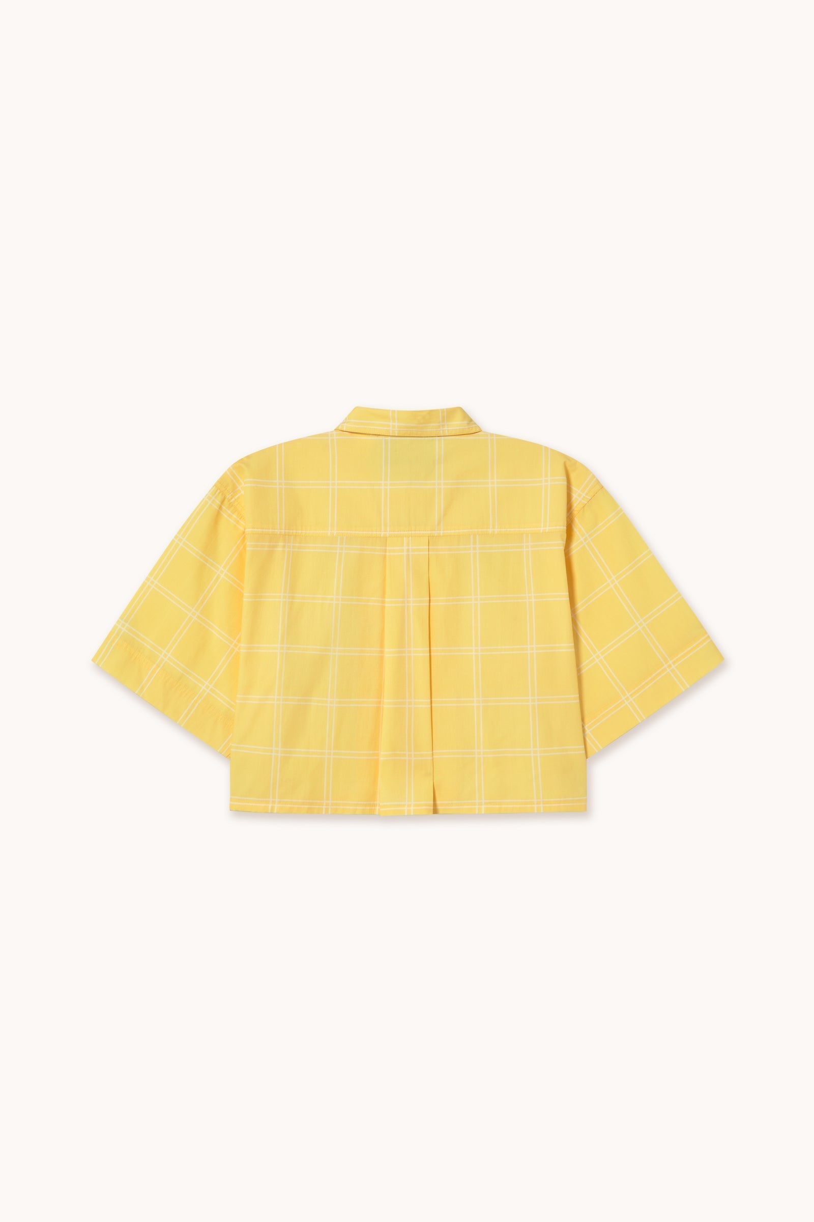 CHECK BUTTONED SHORT SLEEVES BLOUSE