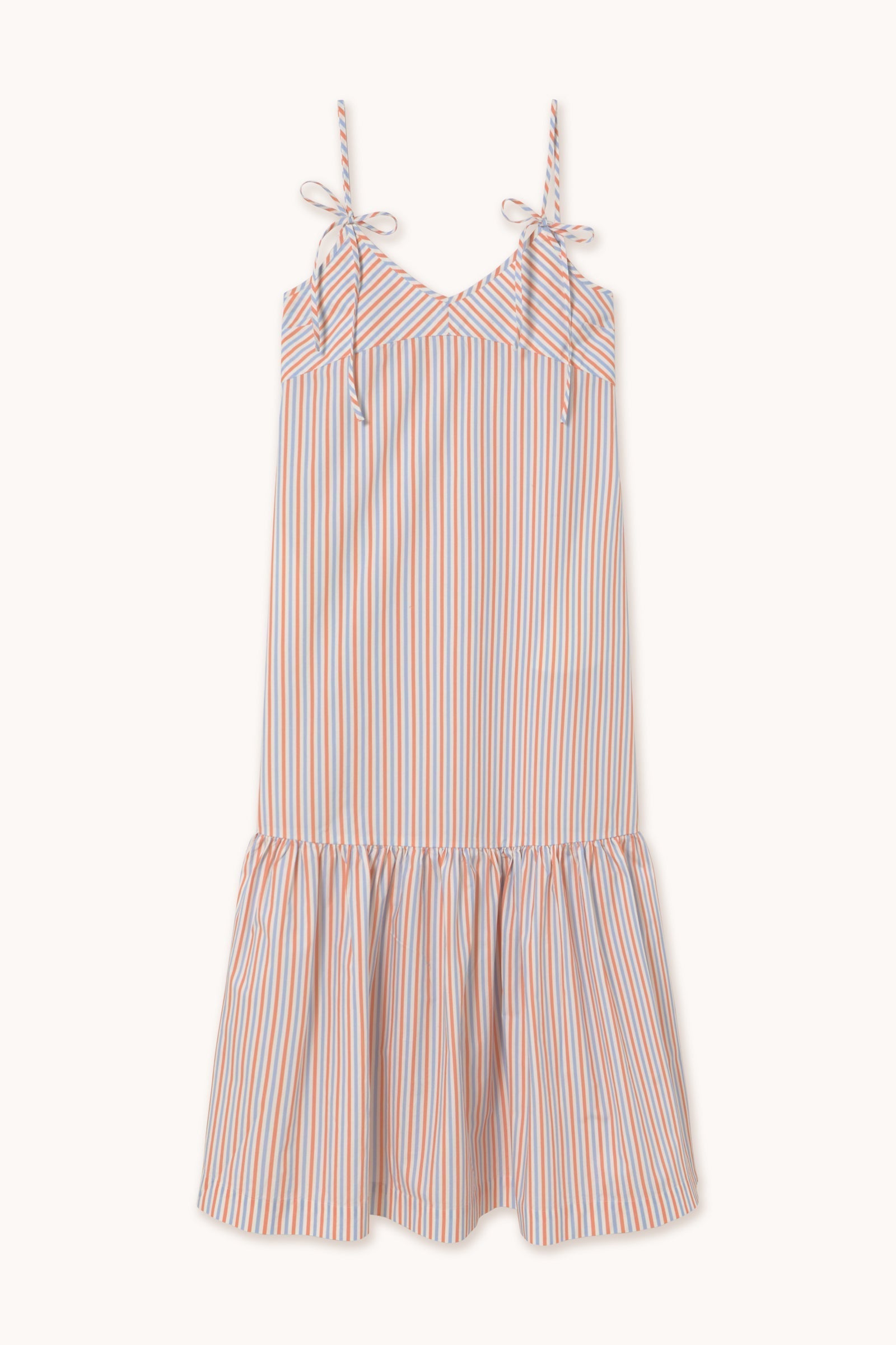 STRIPED RUFFLE DRESS
