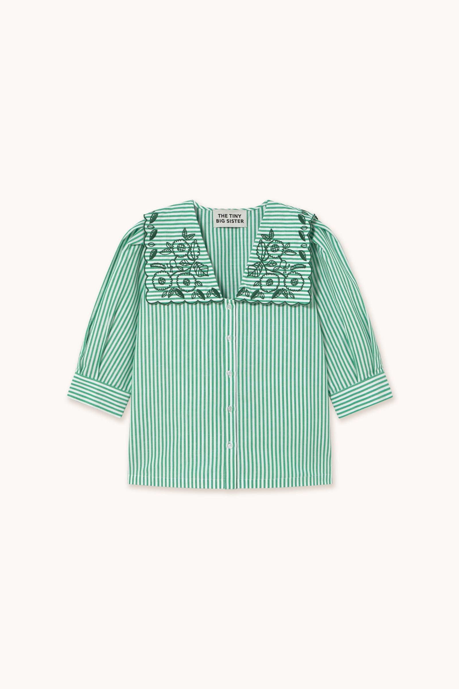STRIPED EMBROIDERED BLOUSE