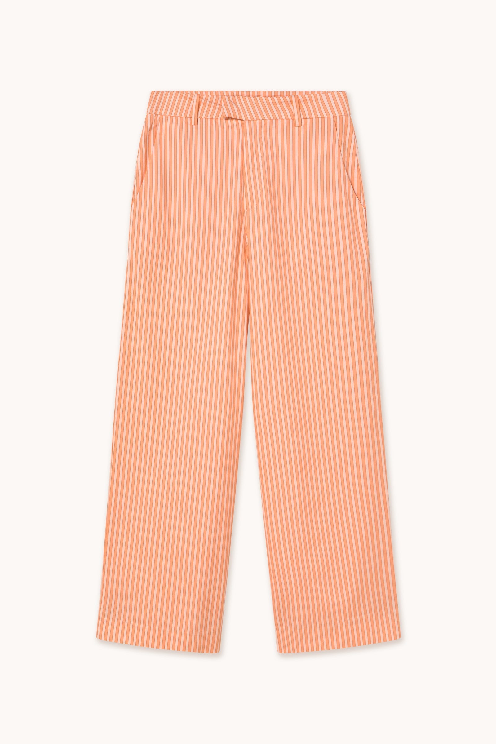 STRIPED TWILL TROUSERS