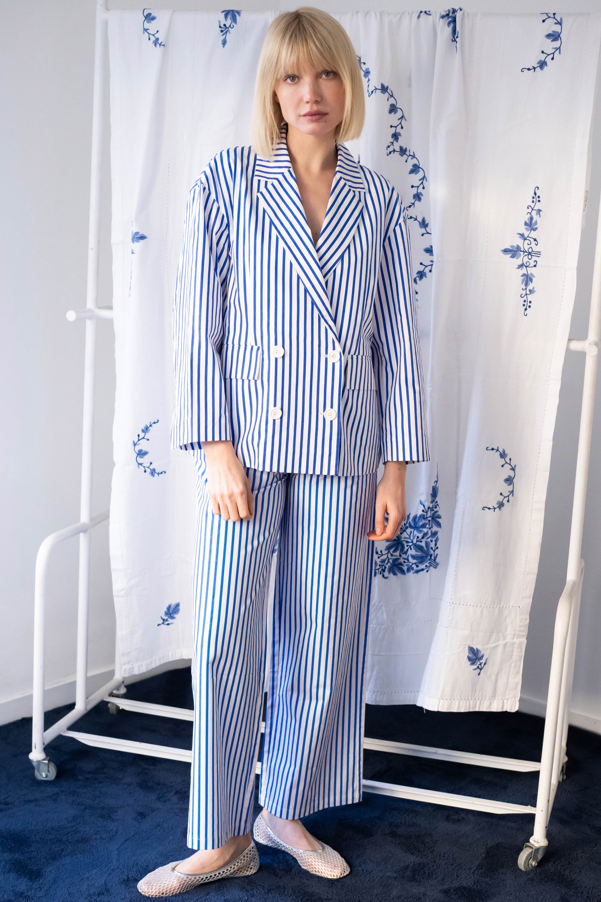 TWILL STRIPED BLAZER