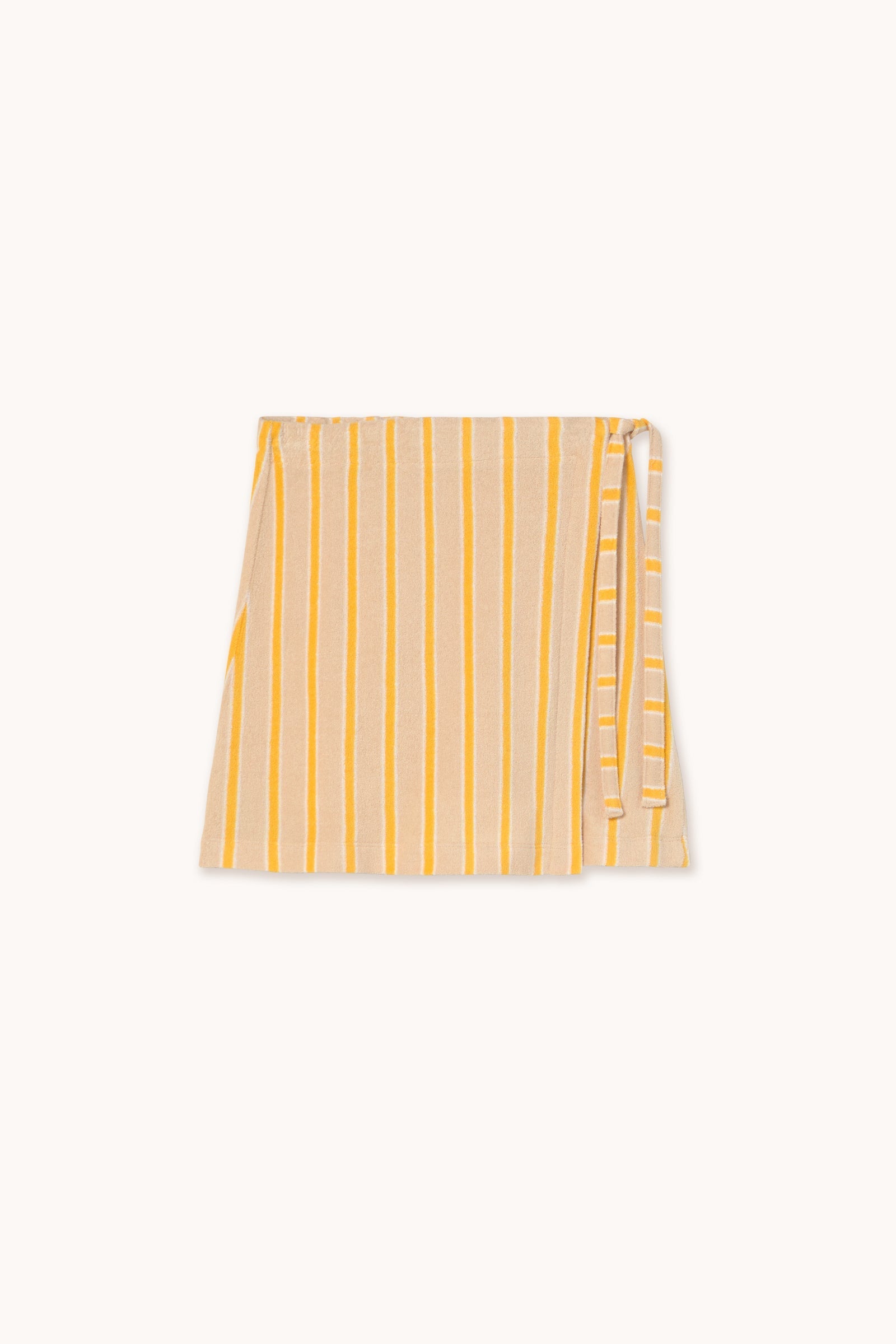 TOWEL STRIPED SHORT WRAP SKIRT