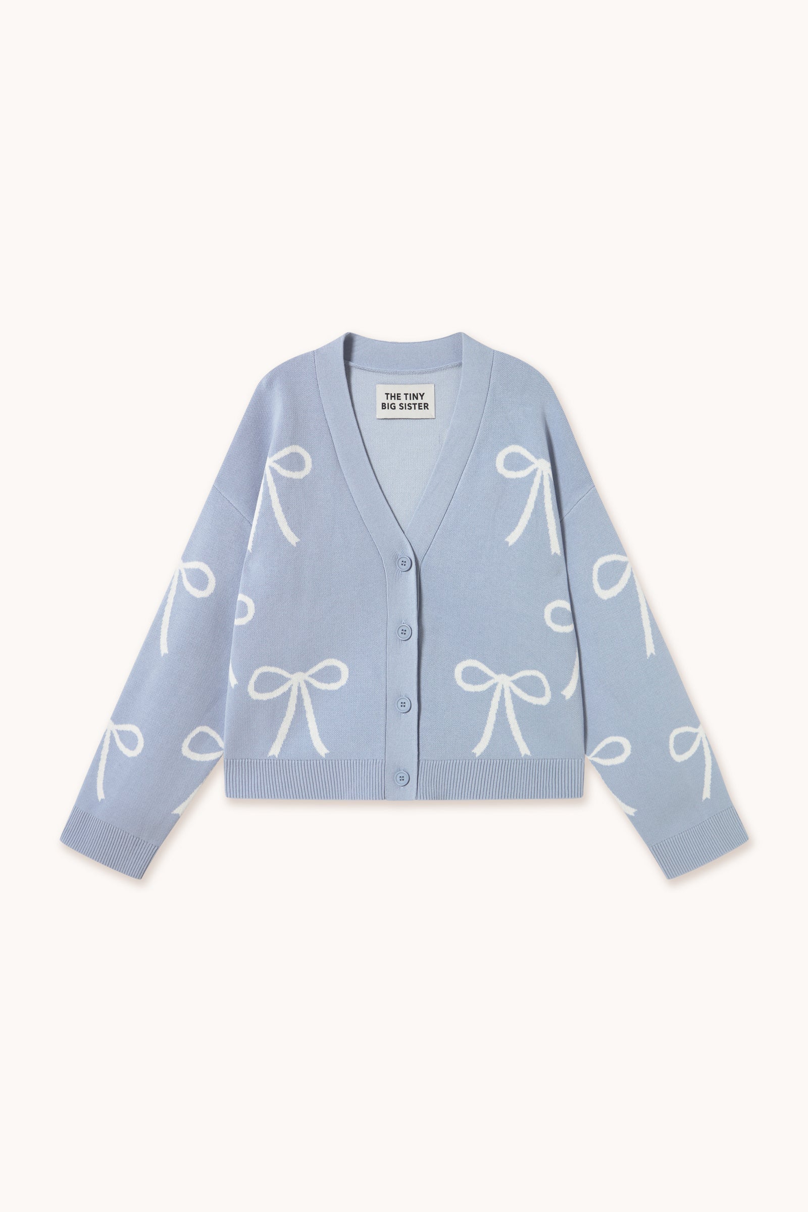BOWS JACQUARD CARDIGAN