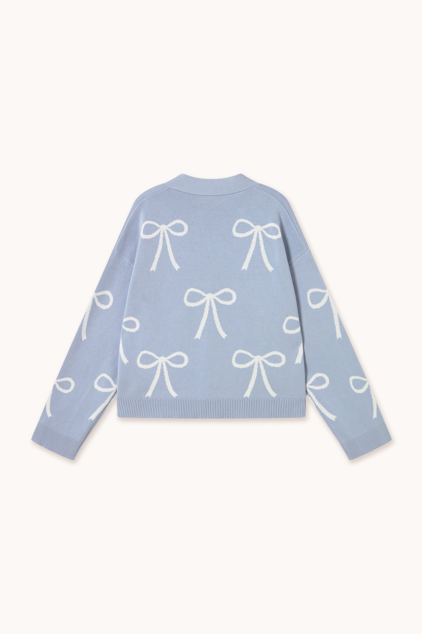 BOWS JACQUARD CARDIGAN