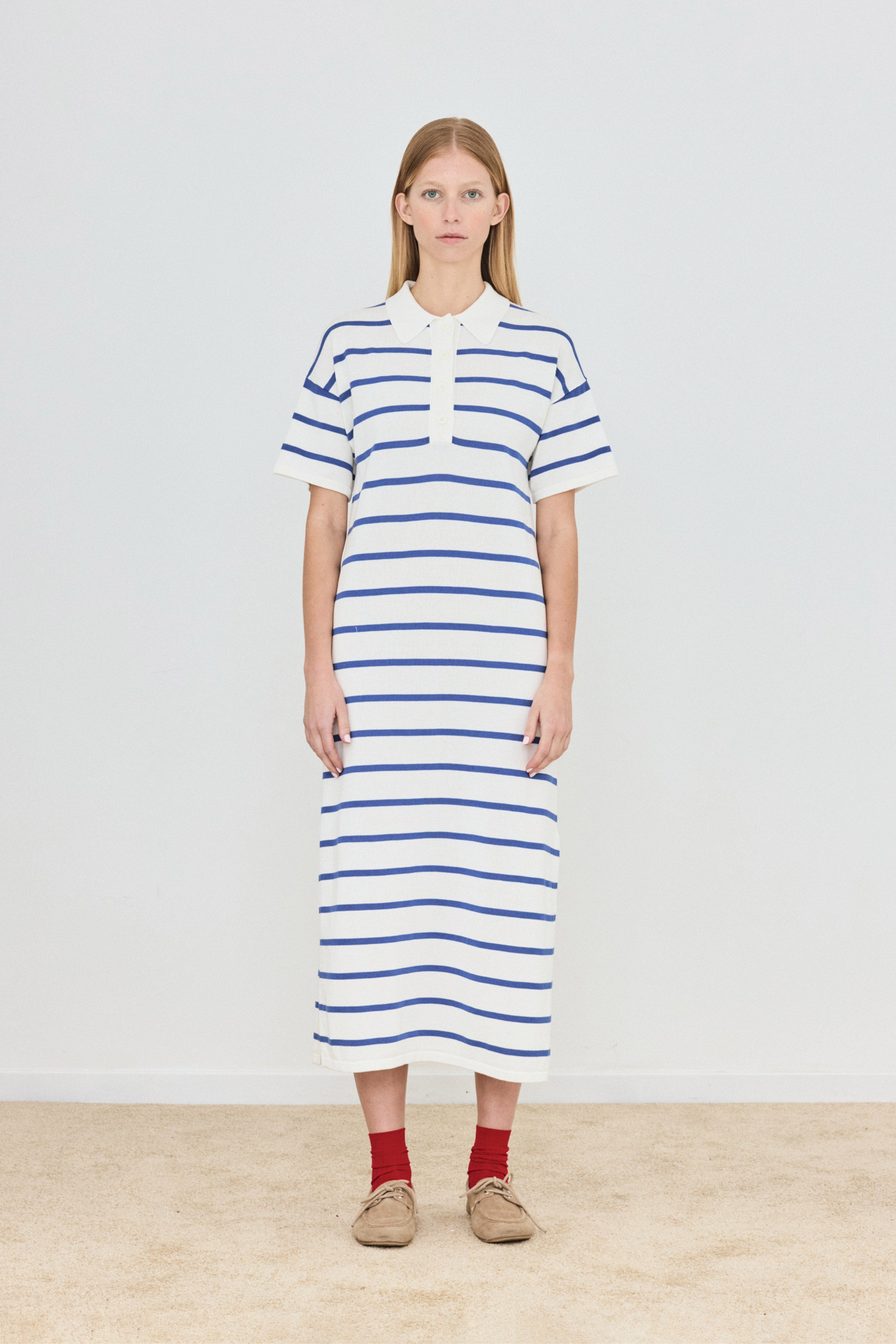 STRIPED POLO DRESS