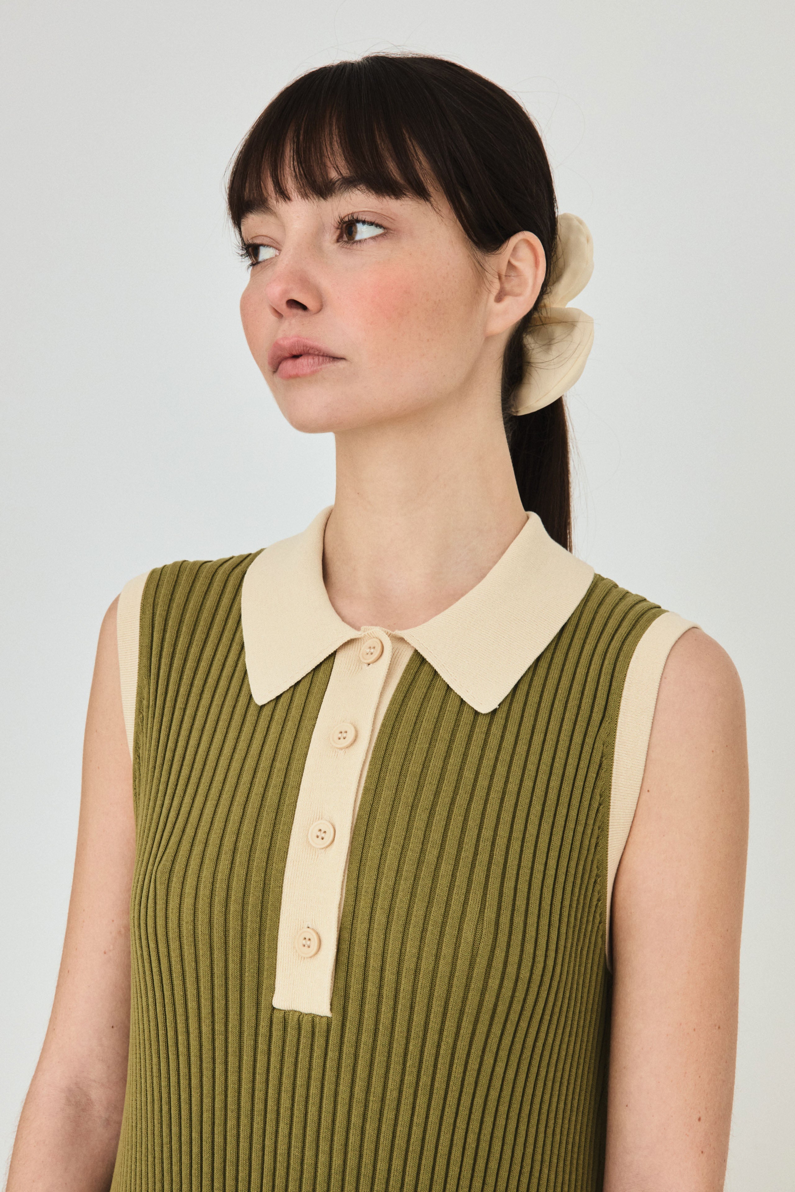 COLOR BLOCK POLO DRESS