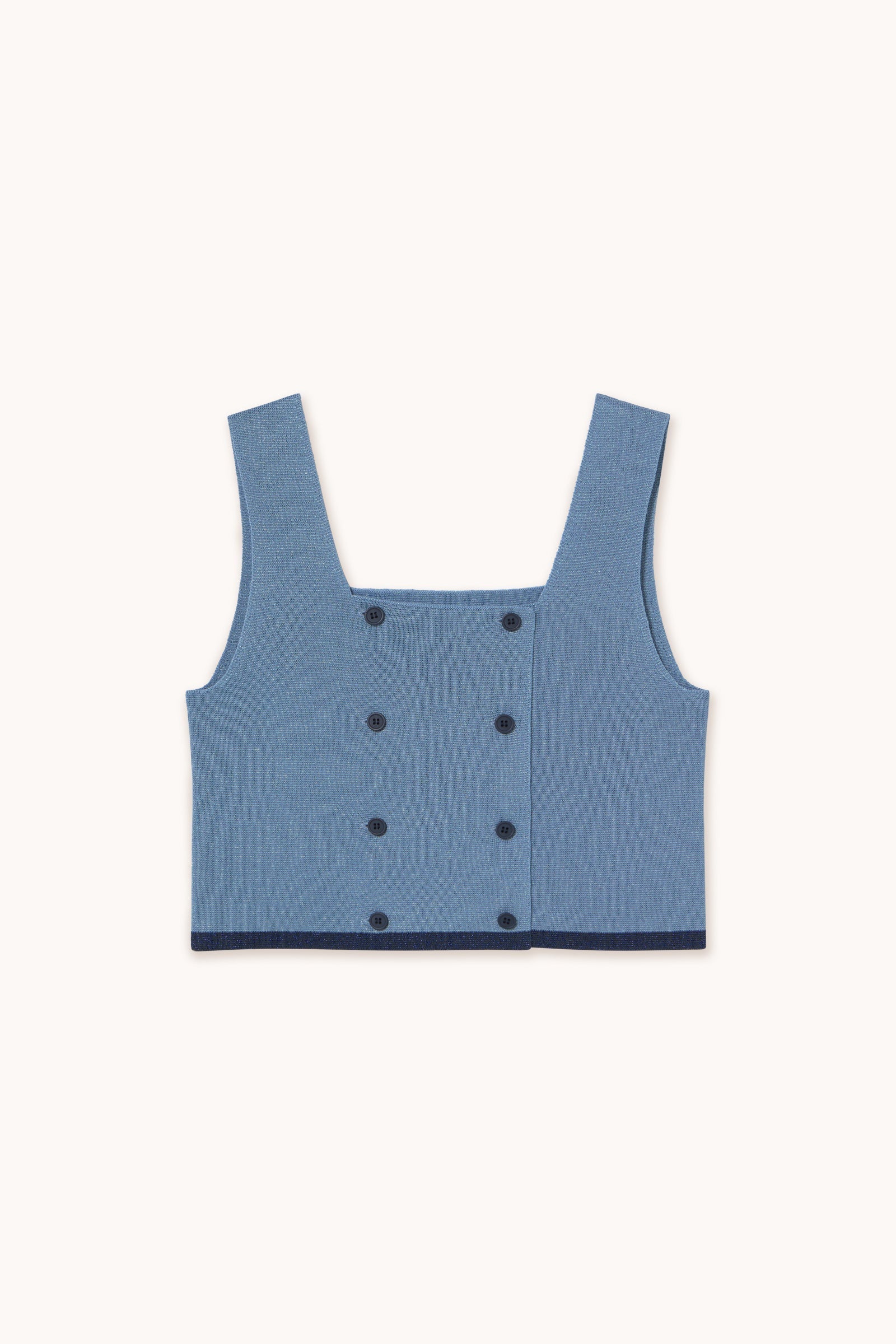 CONTRAST BUTTONED TOP