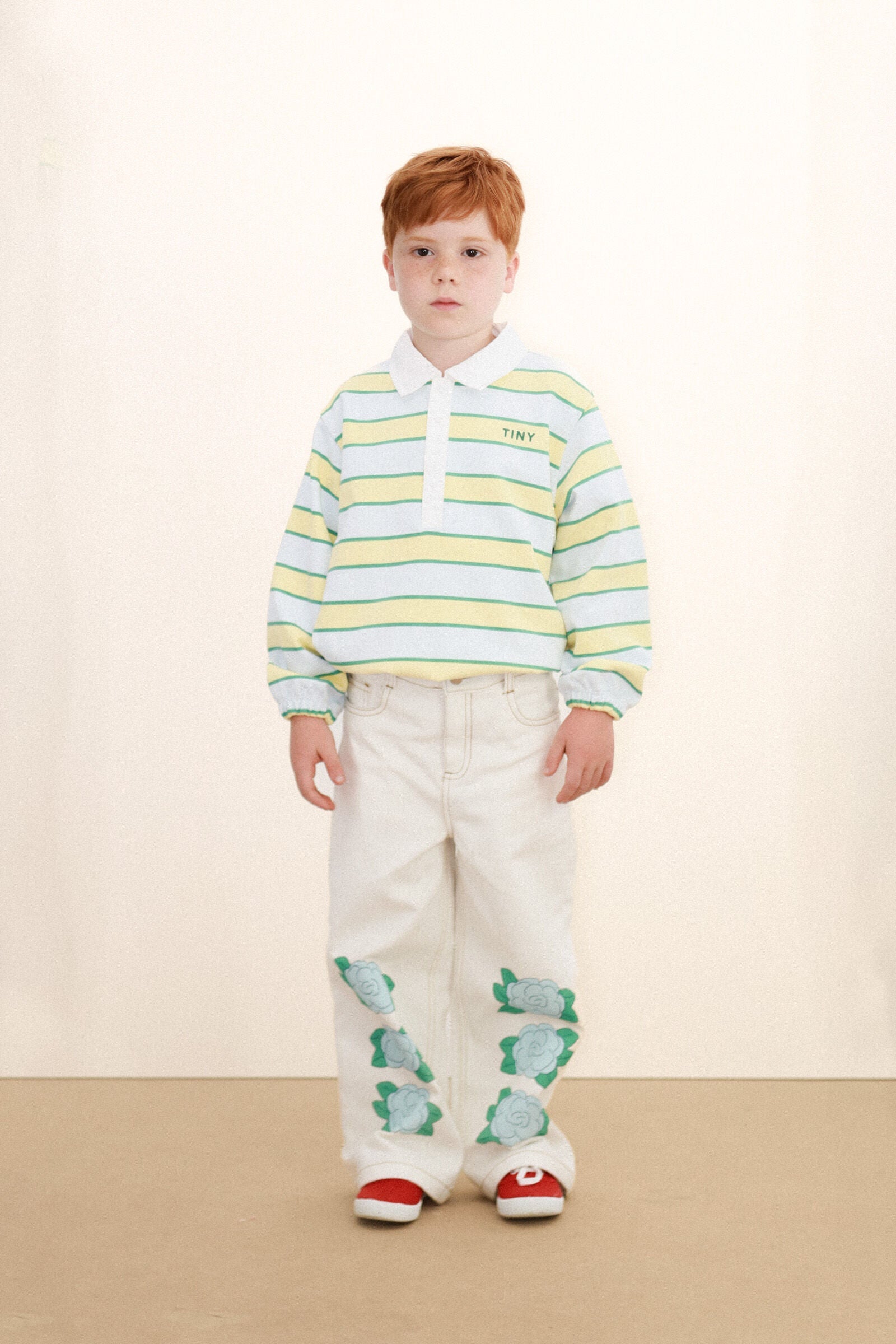 RETRO STRIPES POLO SWEATSHIRT