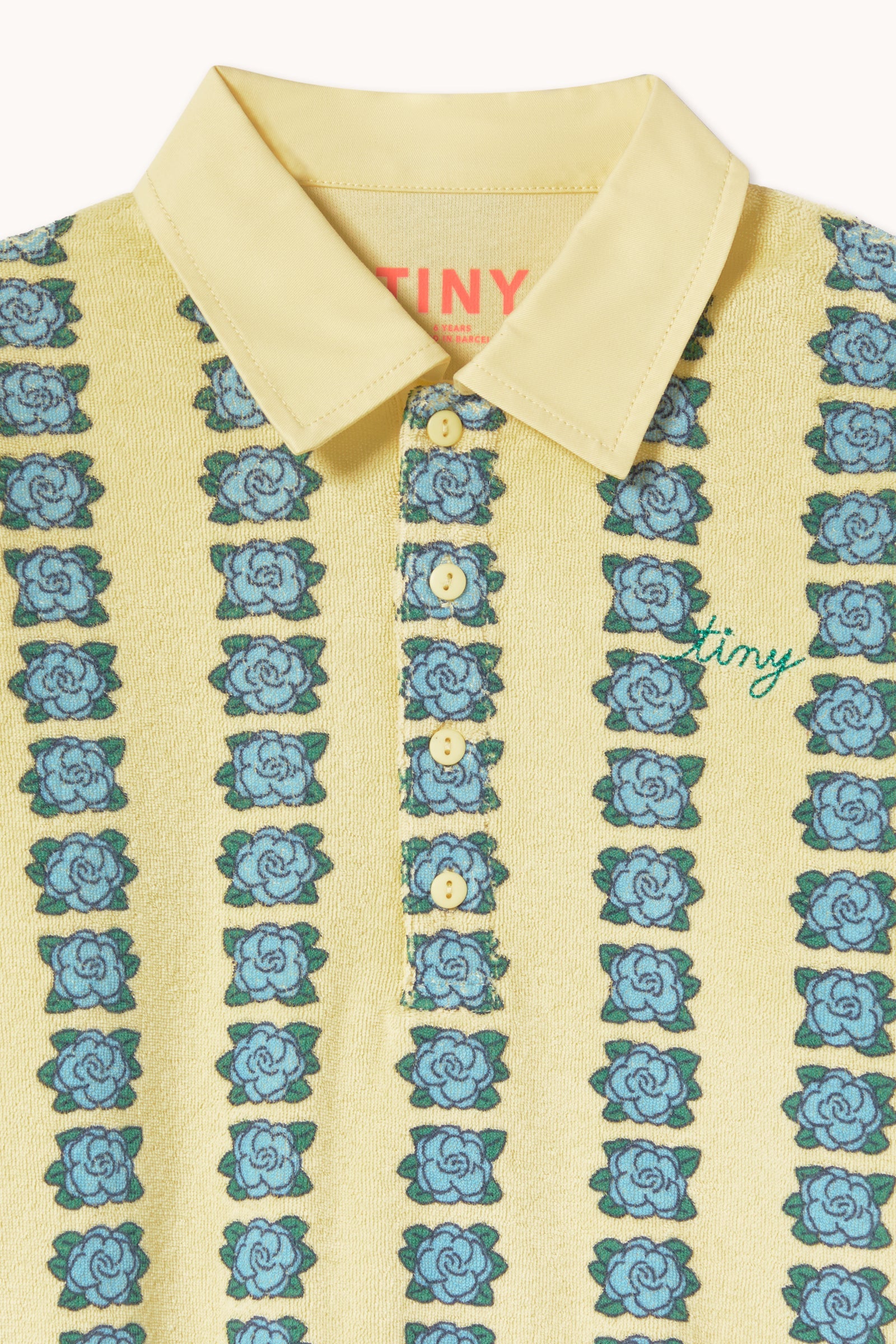 BLUE FLOWERS POLO SLEEVE TEE