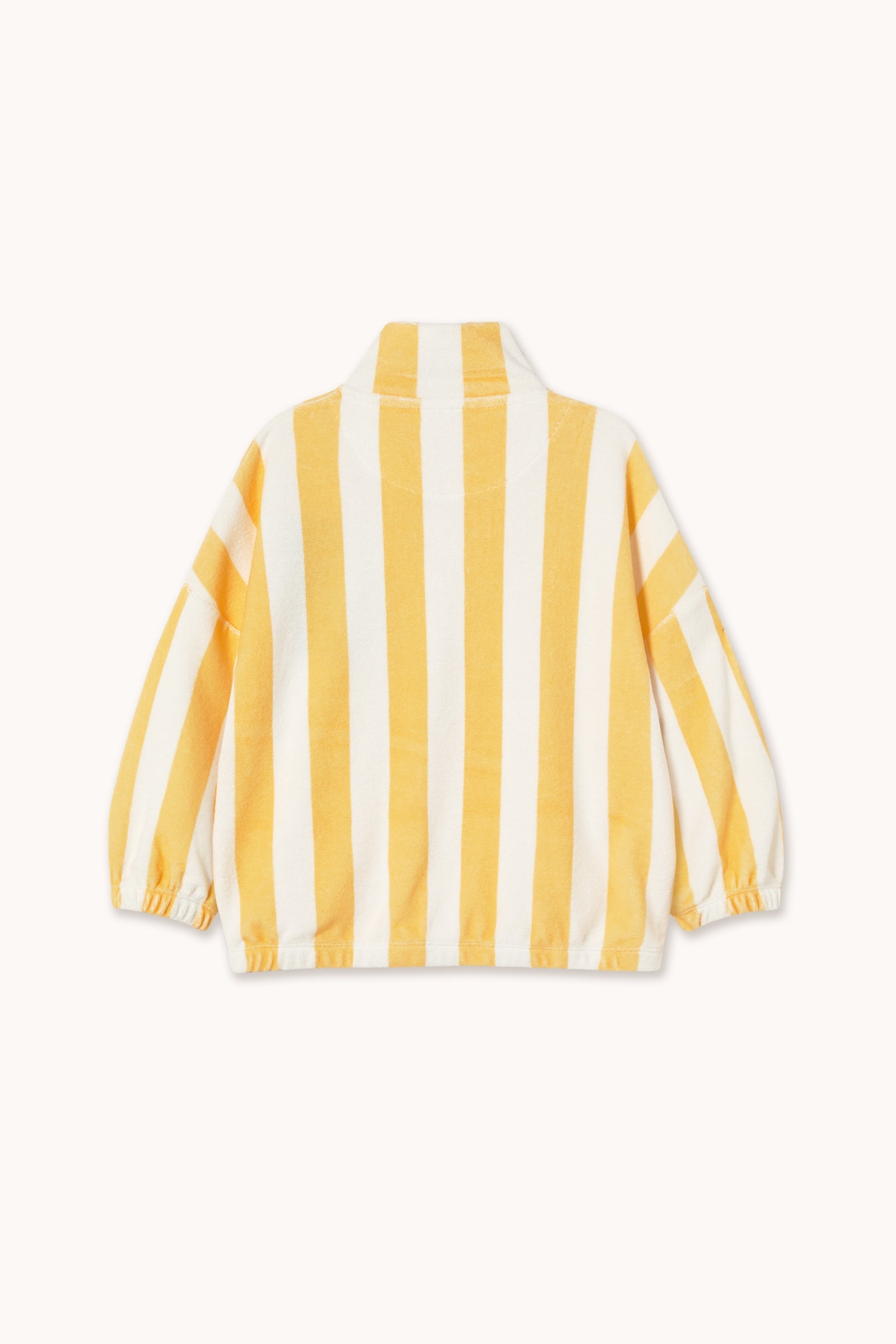 YELLOW STRIPES TOWEL MOCKNECK SWEATSHIRT