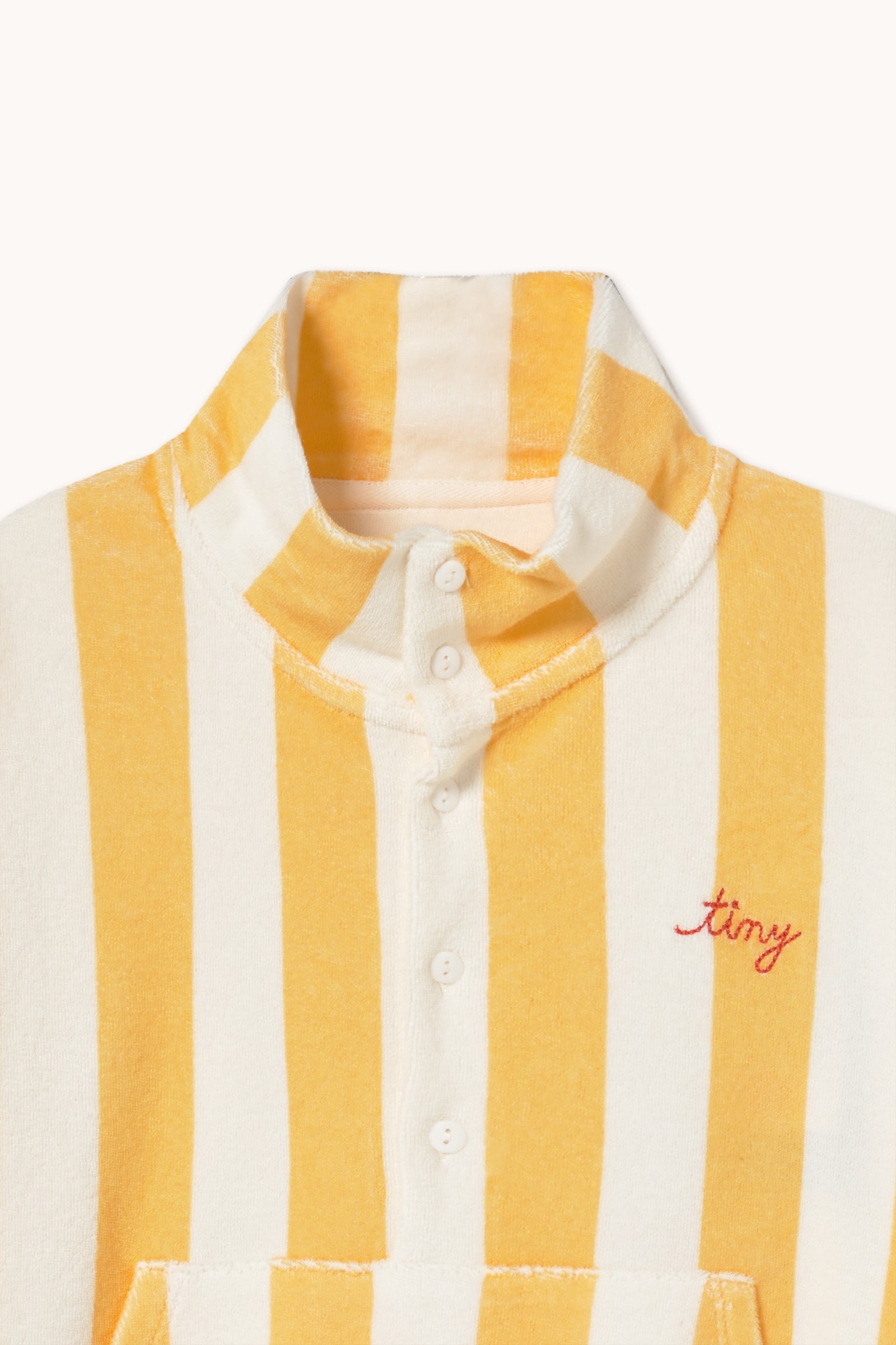 YELLOW STRIPES TOWEL MOCKNECK SWEATSHIRT