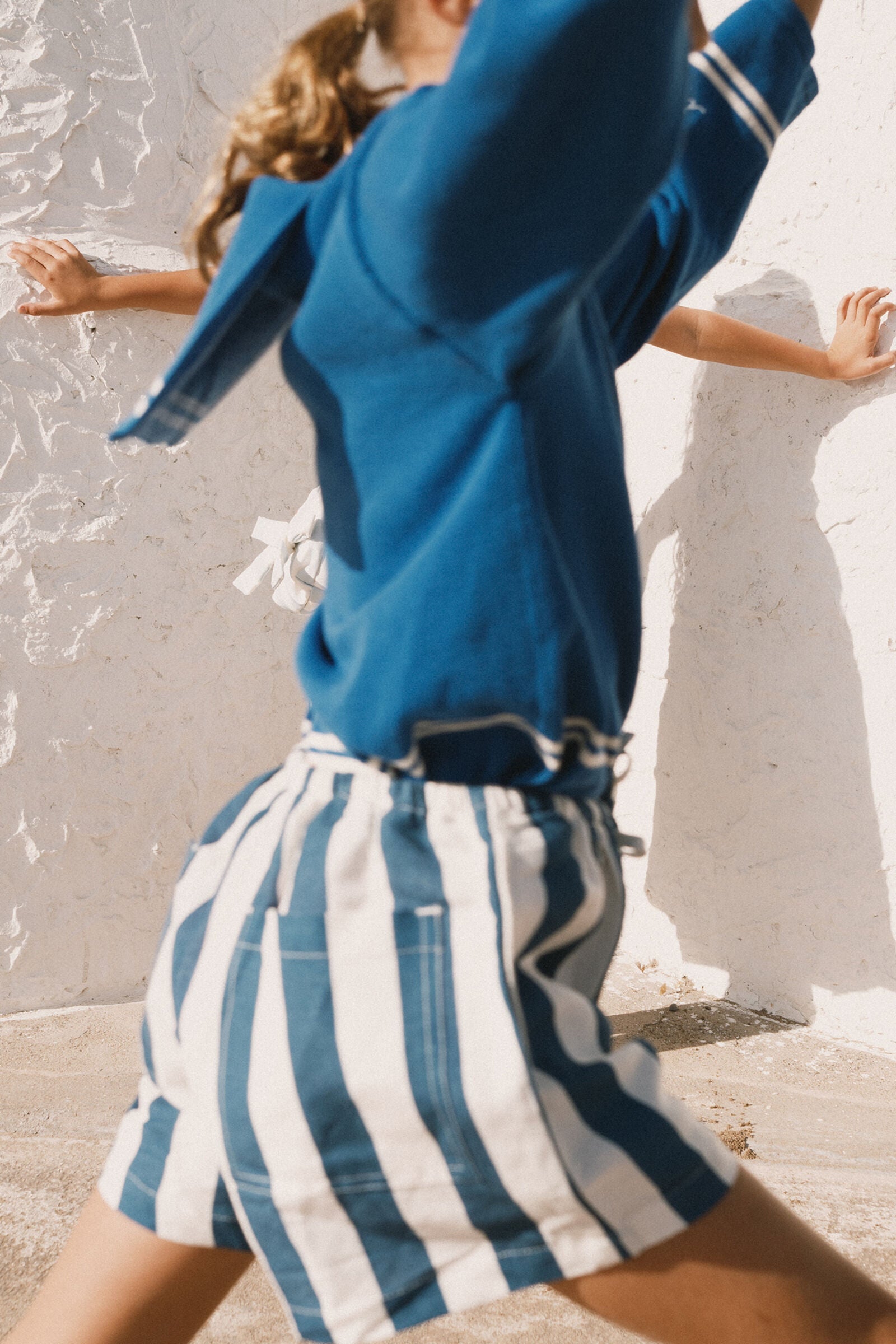 LIGHT NAVY STRIPES SHORTS