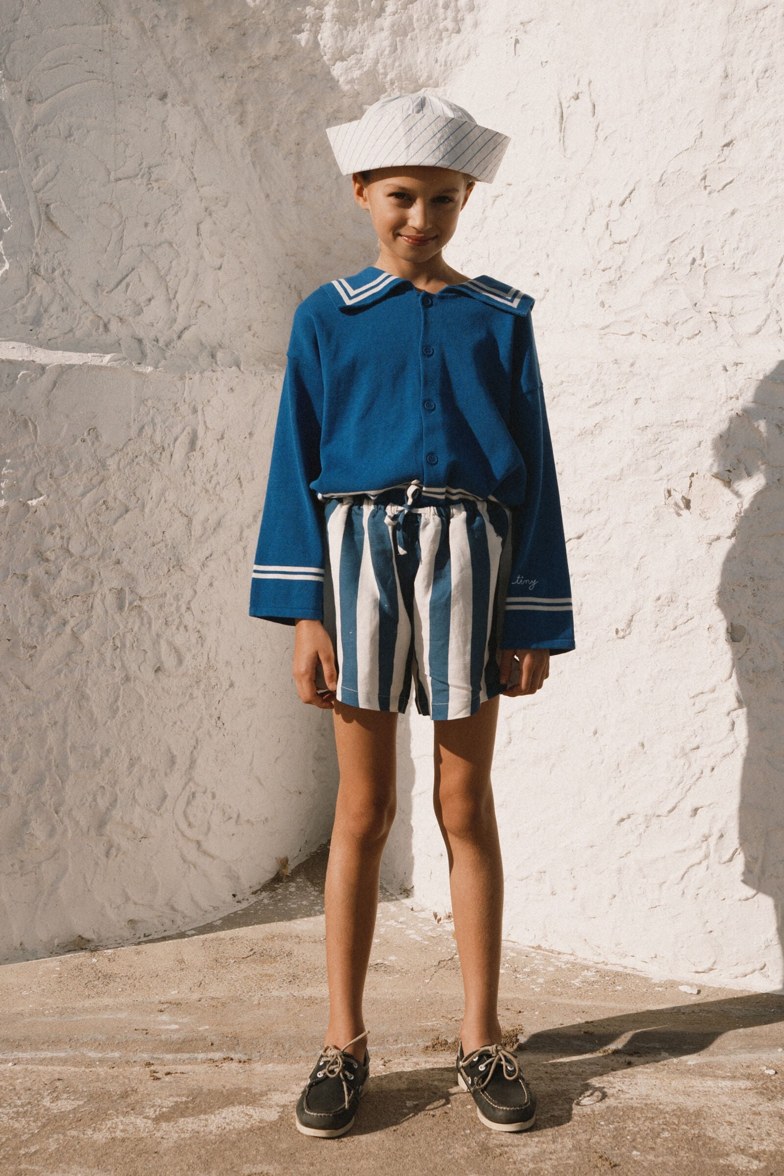 LIGHT NAVY STRIPES SHORTS