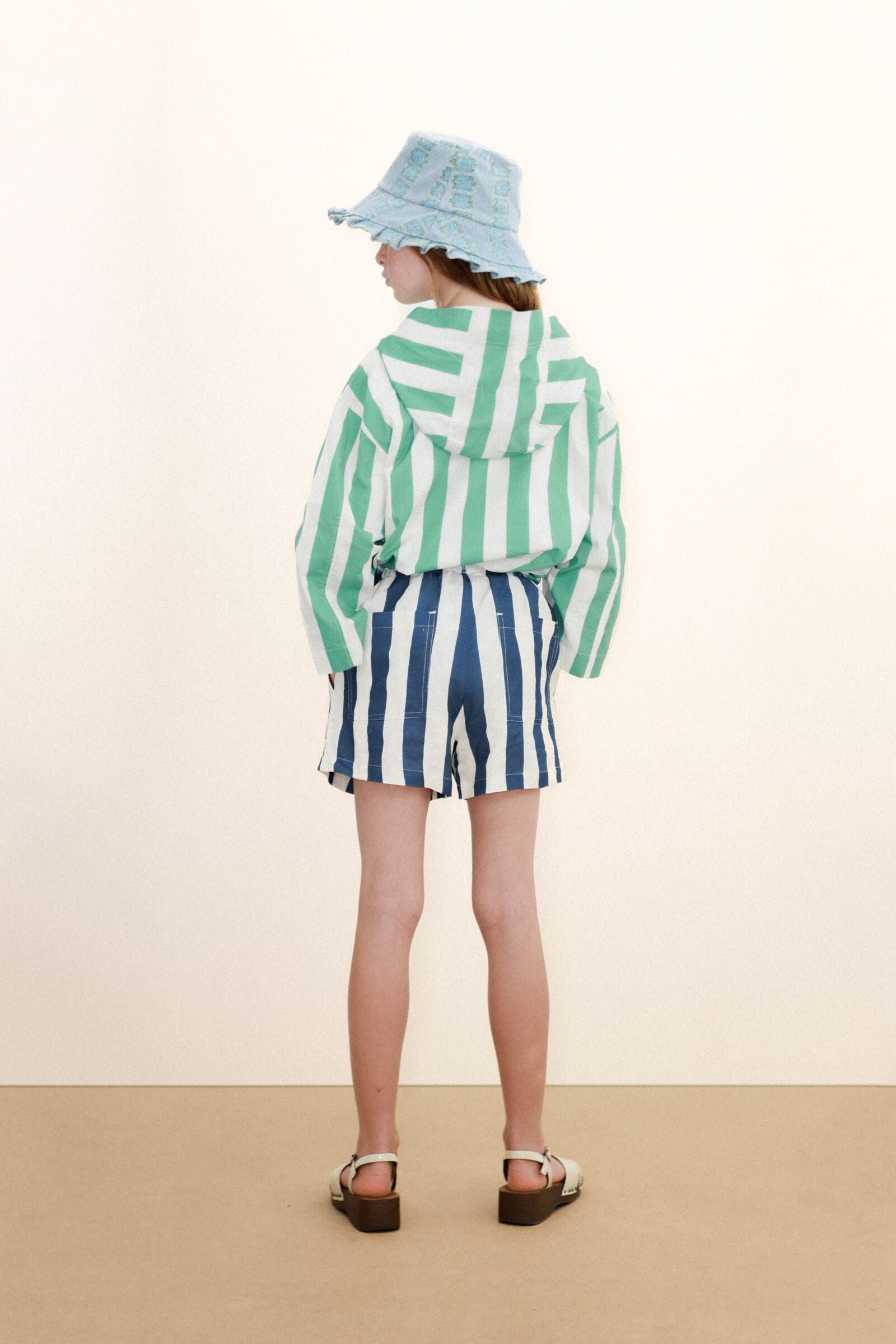LIGHT NAVY STRIPES SHORTS